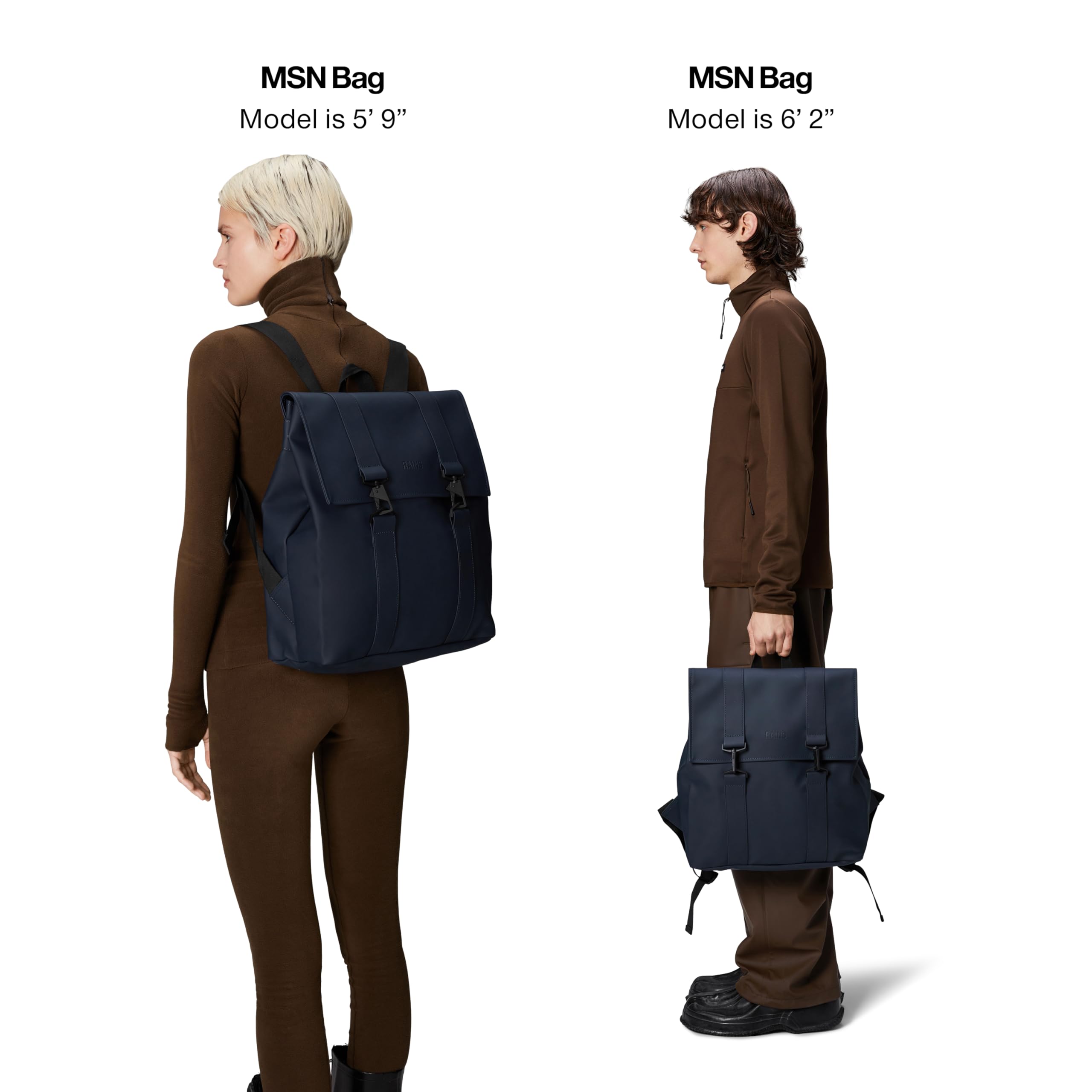 RAINS Waterproof Messenger Bag & Backpack - Stylish Navy Blue Travel Laptop Bag for Men & Women | Perfect for Commuting, Work, School & Everyday Use