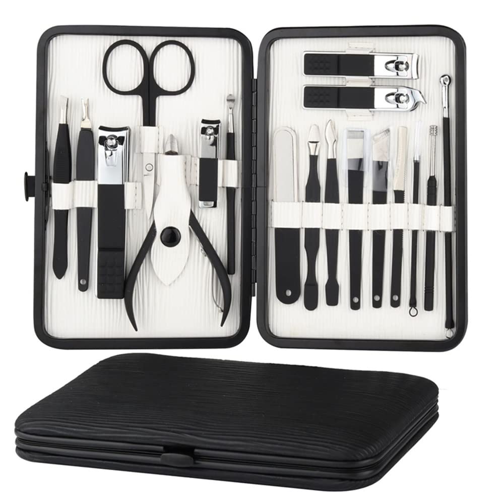Professional 18-Piece Stainless Steel Manicure Set - Nail Tools Kit with Cuticle Nipper, Nail Cutter & Scissors for Salon & Home Use | Perfect for DIY Nail Care, Pedicures & Beauty Treatments