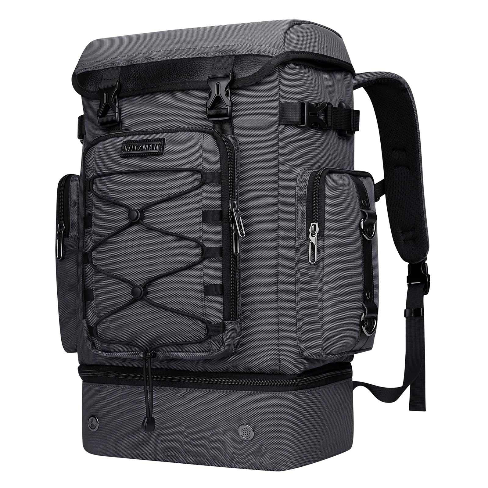 WITZMAN Convertible Travel Backpack for Men & Women - Airline Approved Carry On Duffle Luggage with Shoe Compartment (B691 Silvery Grey) | Perfect for Business Trips, Weekend Getaways & Gym Use
