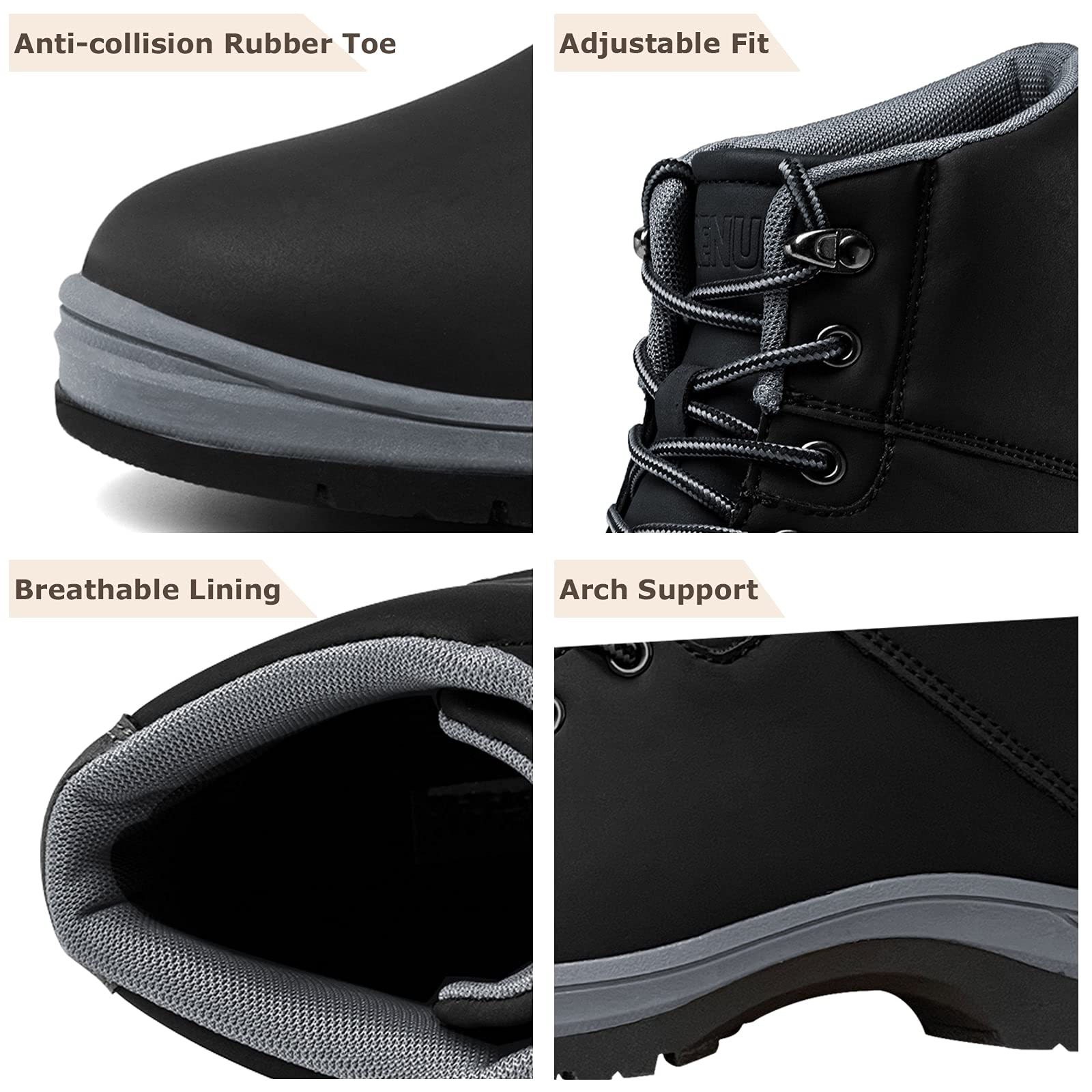 **Men's Lightweight Waterproof Hiking Boots - Mid Ankle Trekking Shoes for Outdoor Work & Casual Wear - Anti-Slip Traction for Hiking, Camping & Backpacking**