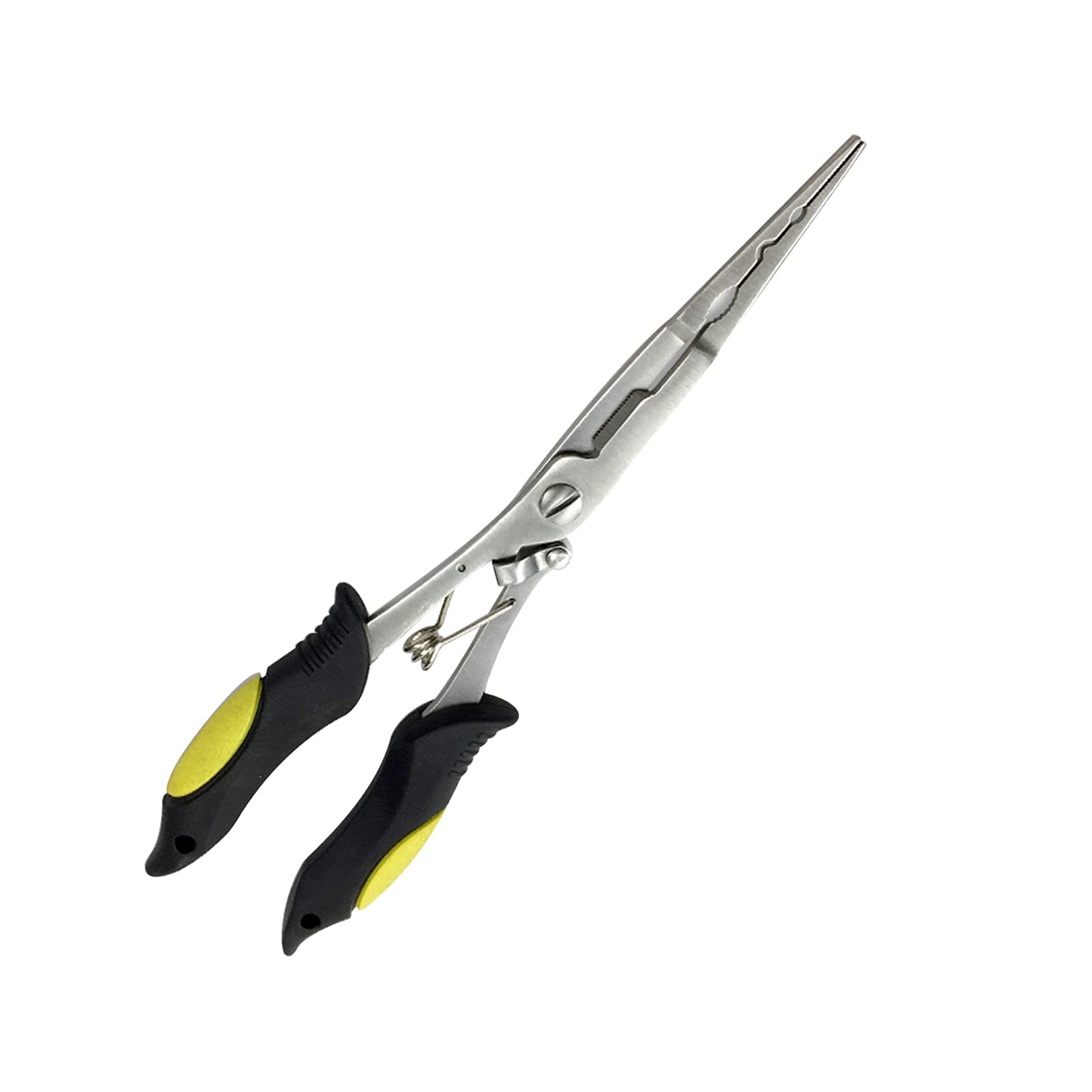 **Sannofair Multi-Functional Fishing Pliers - Stainless Steel Fish Hook Remover & Line Cutter with Curved Nose - Corrosion Resistant Fishing Tackle Tool (Yellow & Black) - Perfect for Saltwater, Freshwater & Ice Fishing**