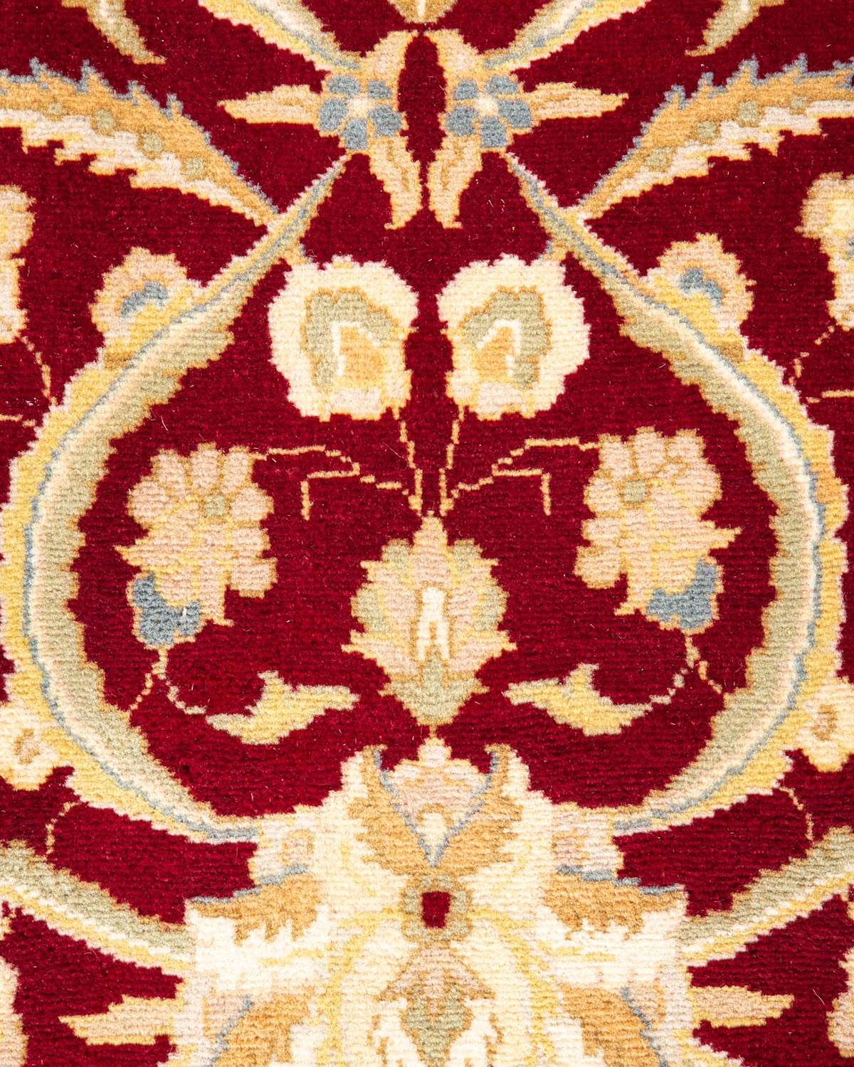 Handmade Wool Oriental Mogul Red 4x6 Area Rug - Solo Rugs One of a Kind Hand Knotted Traditional Design for Living Room, Bedroom & Home Decor