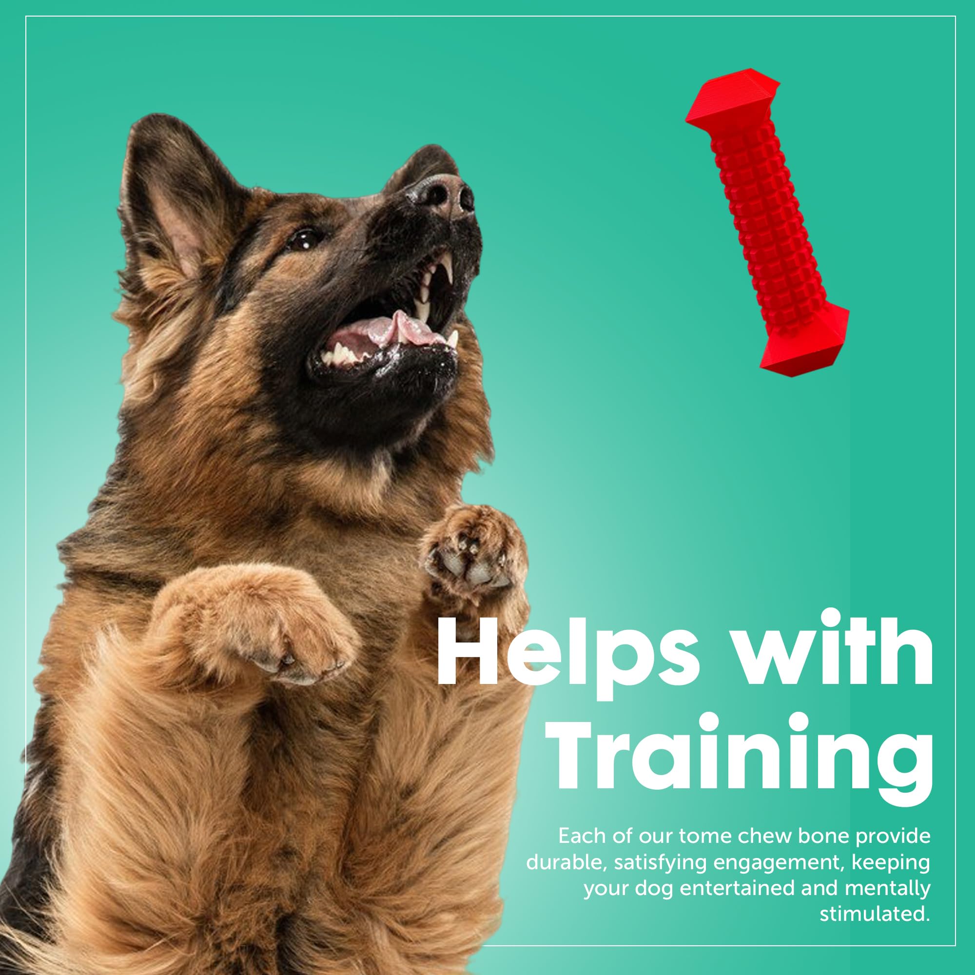 Durable Chew Toys for Aggressive Chewers - 3-Pack Interactive Dog Toys with Treat Dispenser (Ring, Bone, Shoe) for Boredom Relief & Mental Stimulation - Perfect for Large Dogs & Strong Chewers During Playtime & Training