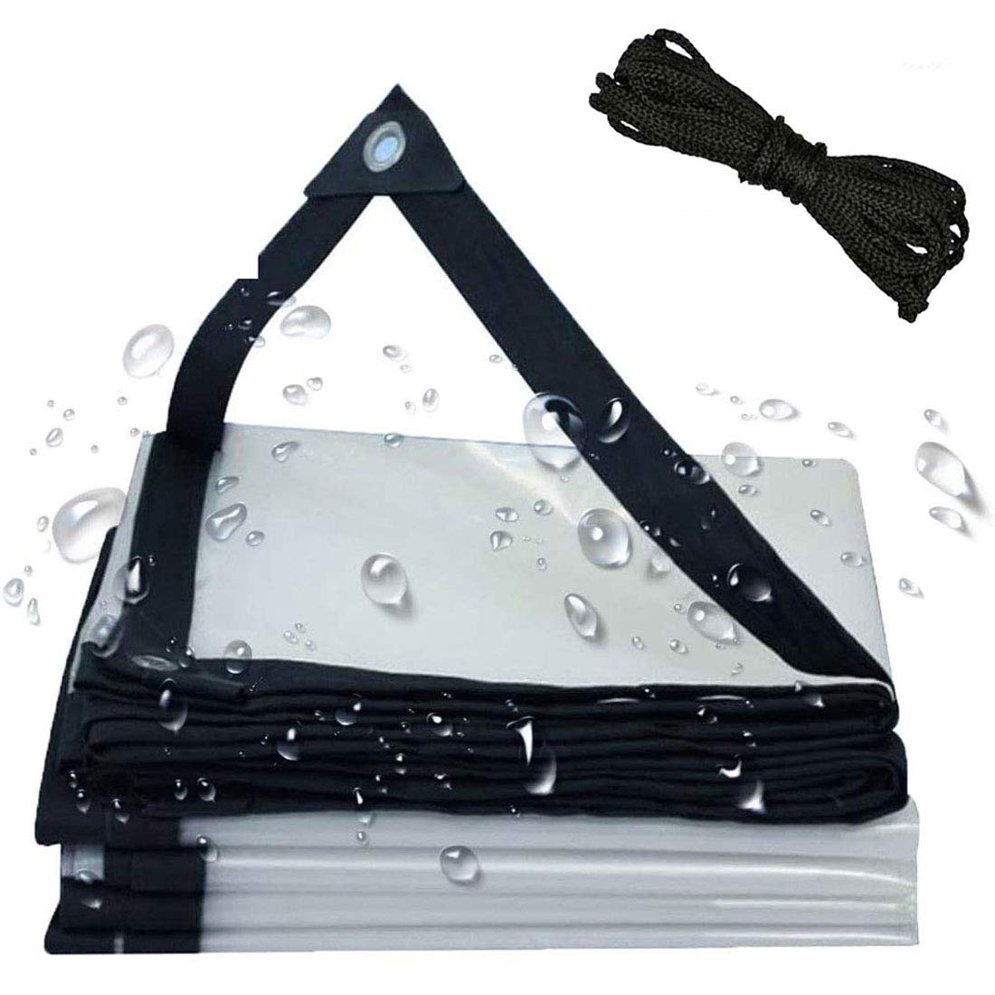Heavy Duty Waterproof Clear Poly Tarps 10'X26' - 5 Mil Thick Tarpaulin with Reinforced Metal Grommets - Multipurpose Protective Cover for Nursery, Greenhouse, Garden, Camping, Construction & Outdoor Use