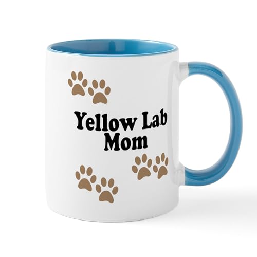 White/Blue Inside - Yellow Lab Mom Mug