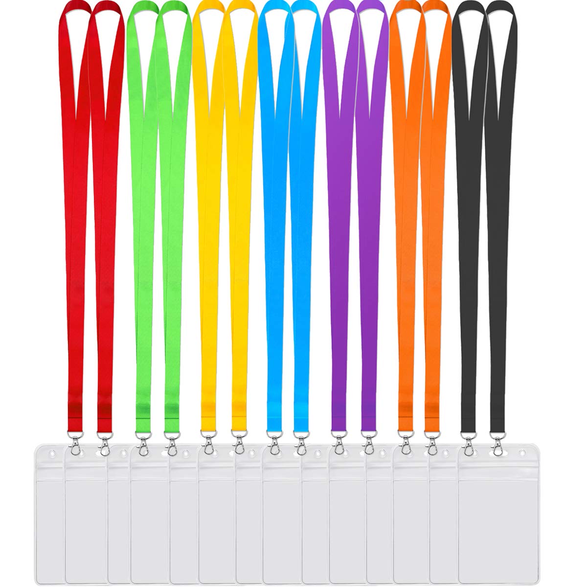 YOUOWO 14 Pack Cruise Lanyards with ID Badge Holder - Office Keychain & Event Use