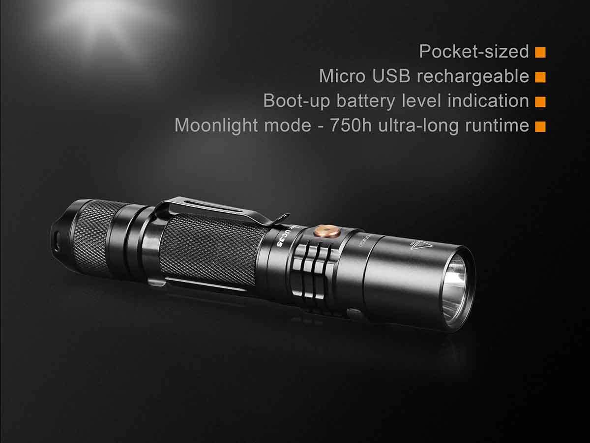 Fenix UC35 V2.0 USB Rechargeable Flashlight - 1200 Lumens, Waterproof LED Torch for Camping, Hiking & Emergency Use