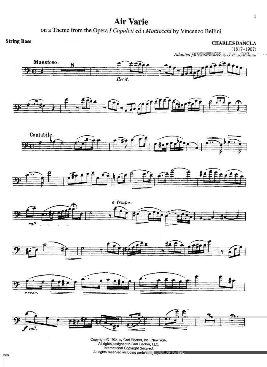 Festival Performance Solos for String Bass (Contrebasse) - Sheet Music for Concerts & Competitions | Perfect for Student Recitals & Orchestra Auditions