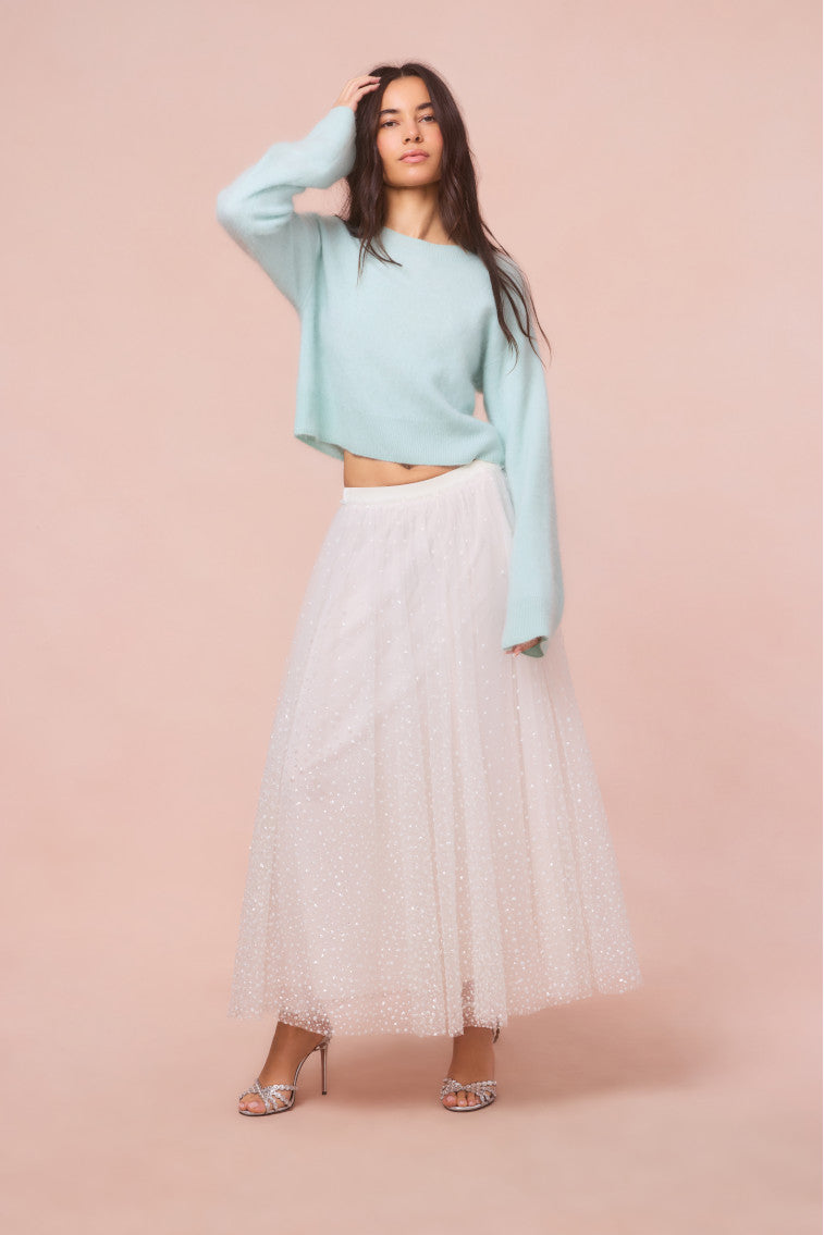 Bellman Cropped Cashmere Pullover Sweater - Women's Soft & Warm Winter Knit Top for Casual Outfits & Office Wear