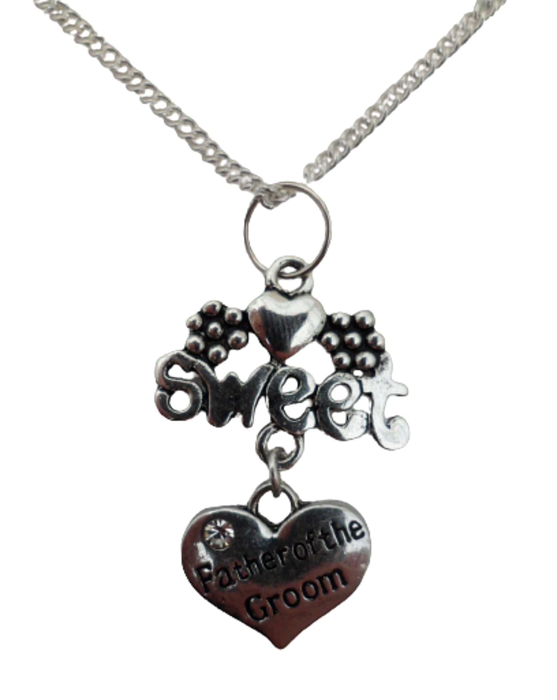 Silver Plated Groom's Heart Pendant Necklace for Wedding Gifts