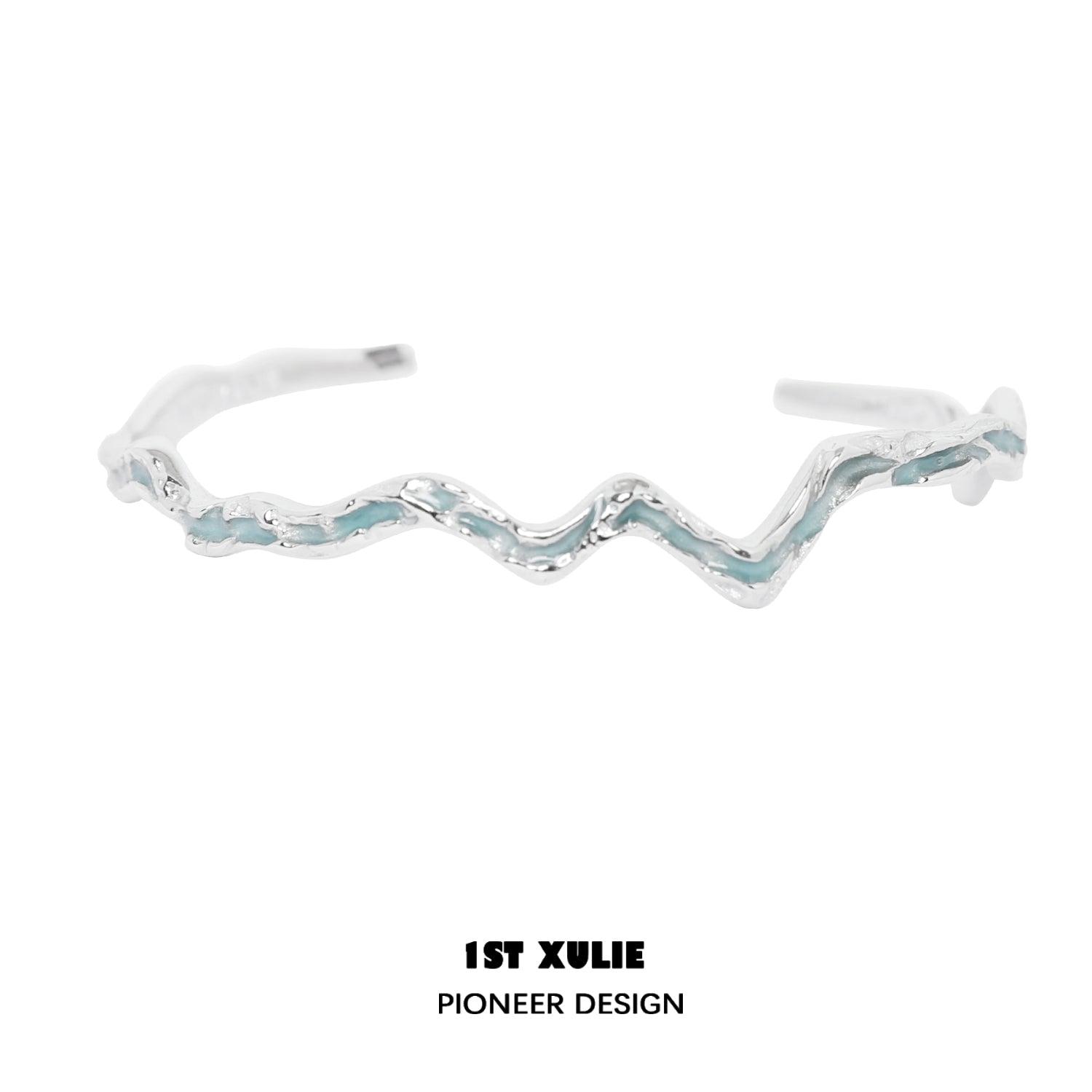 THE SEA Sterling Silver Irregular Bracelets™ - Unique Handmade Boho Jewelry for Women - Perfect for Casual Wear, Beach Outfits & Layering