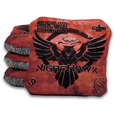 Premium Nighthawk Series Cornhole Bags - ACL Certified, Durable & Weather Resistant Regulation Toss Bags - Dual-Speed Design for Enhanced Gameplay - Set of 4 - Perfect for Backyard BBQs, Tailgating & Outdoor Parties