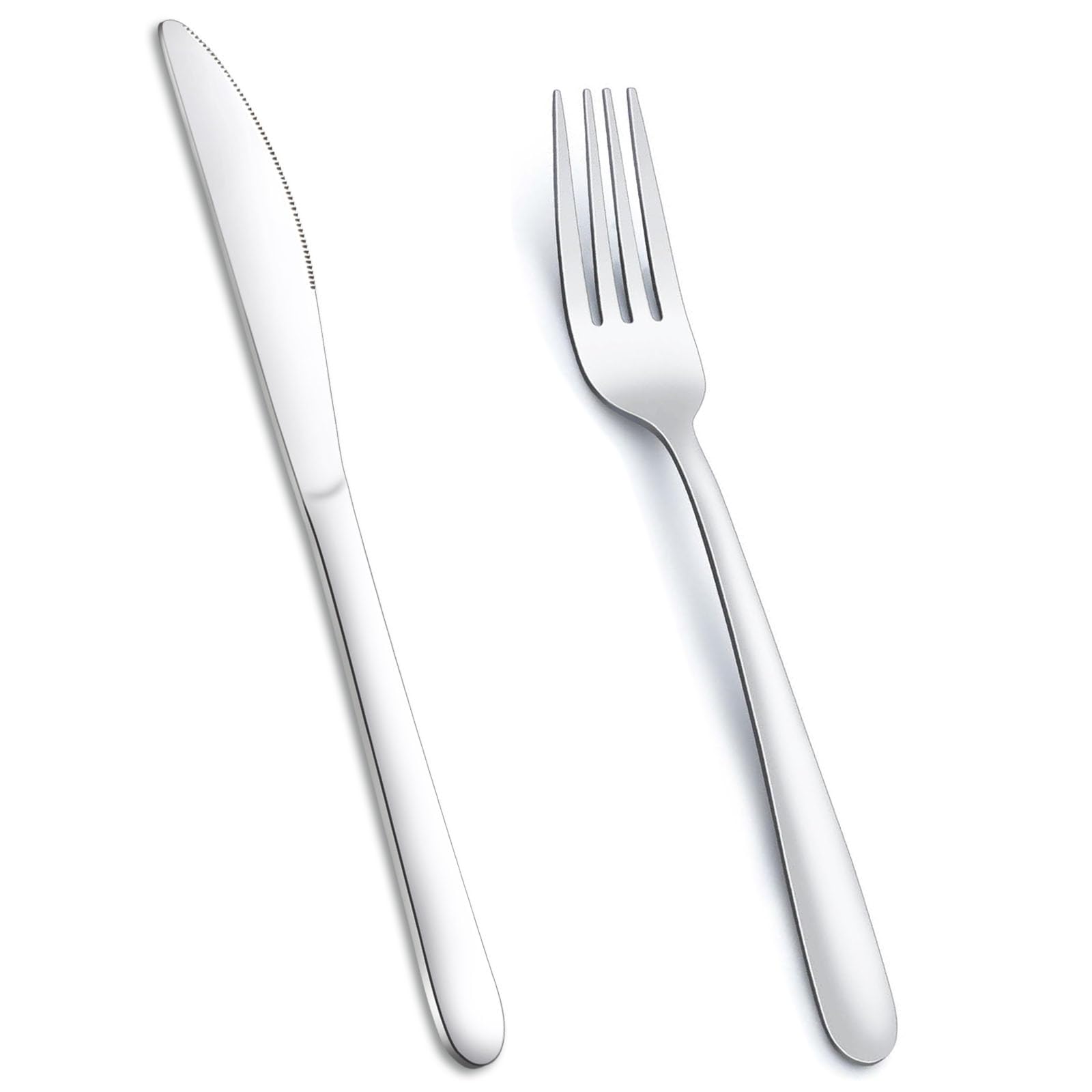 72-Piece Stainless Steel Dinnerware Set - 36 Dinner Knives (9.1 Inch) & 36 Forks (8 Inch) - Premium Silverware for Home, Kitchen, Restaurant - Perfect for Formal Dining, Wedding Parties & Catering Events