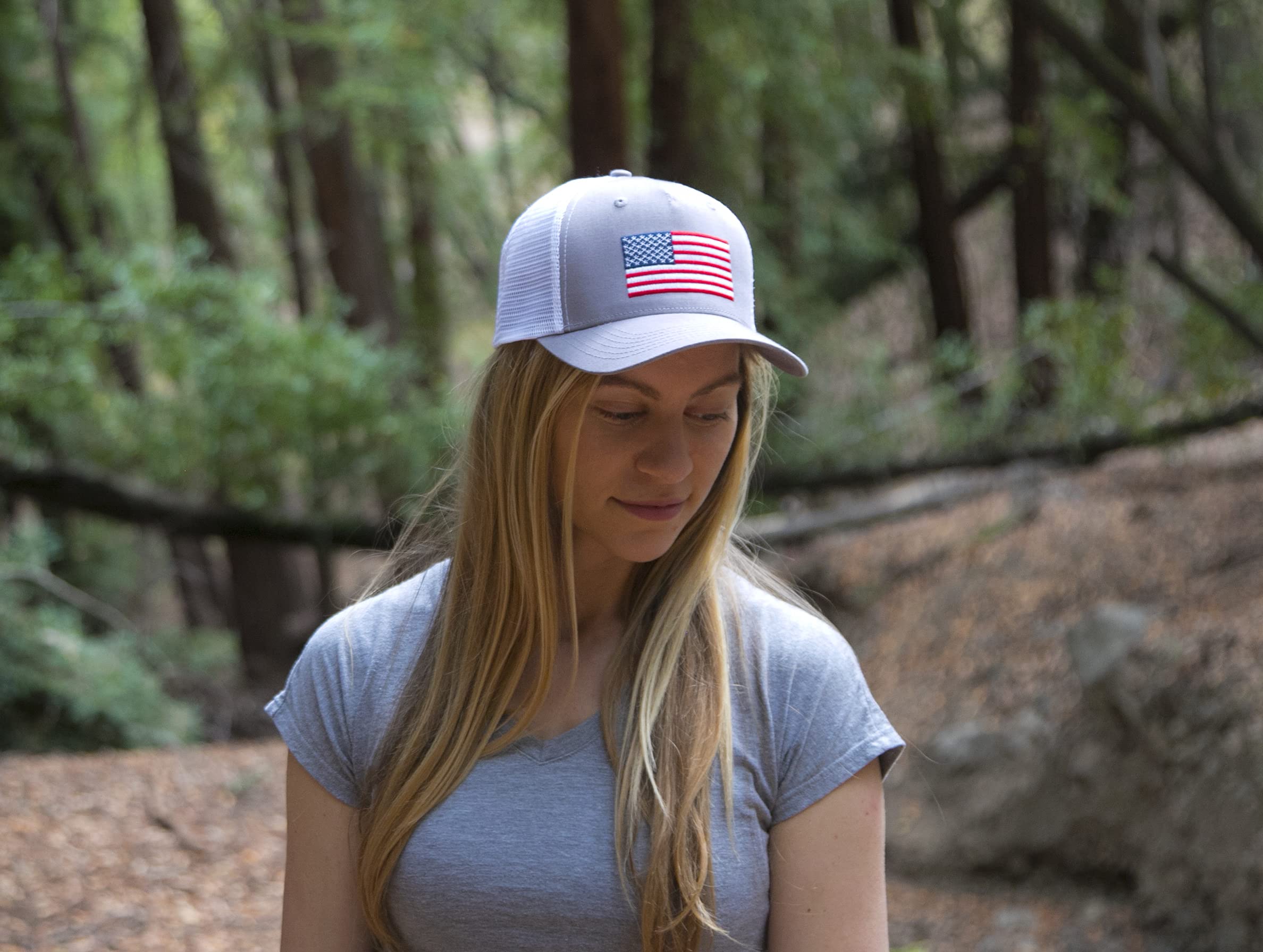 Premium American Flag Snapback Trucker Baseball Hat - Patriotic Adjustable Cap for Men & Women - Perfect for 4th of July, BBQ, and Outdoor Events