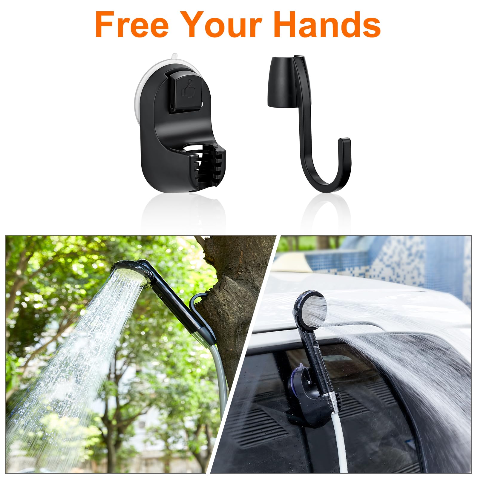 KEDSUM Rechargeable Portable Camp Shower - Battery Powered Outdoor Shower Head with Water Pump for Camping, Hiking, Beach, RV Travel & Off-Grid Adventures | Perfect for Emergency Use, Road Trips, Backpacking & Outdoor Showers | JP-2040 | Ideal for Emergency Preparedness Kits & Remote Locations