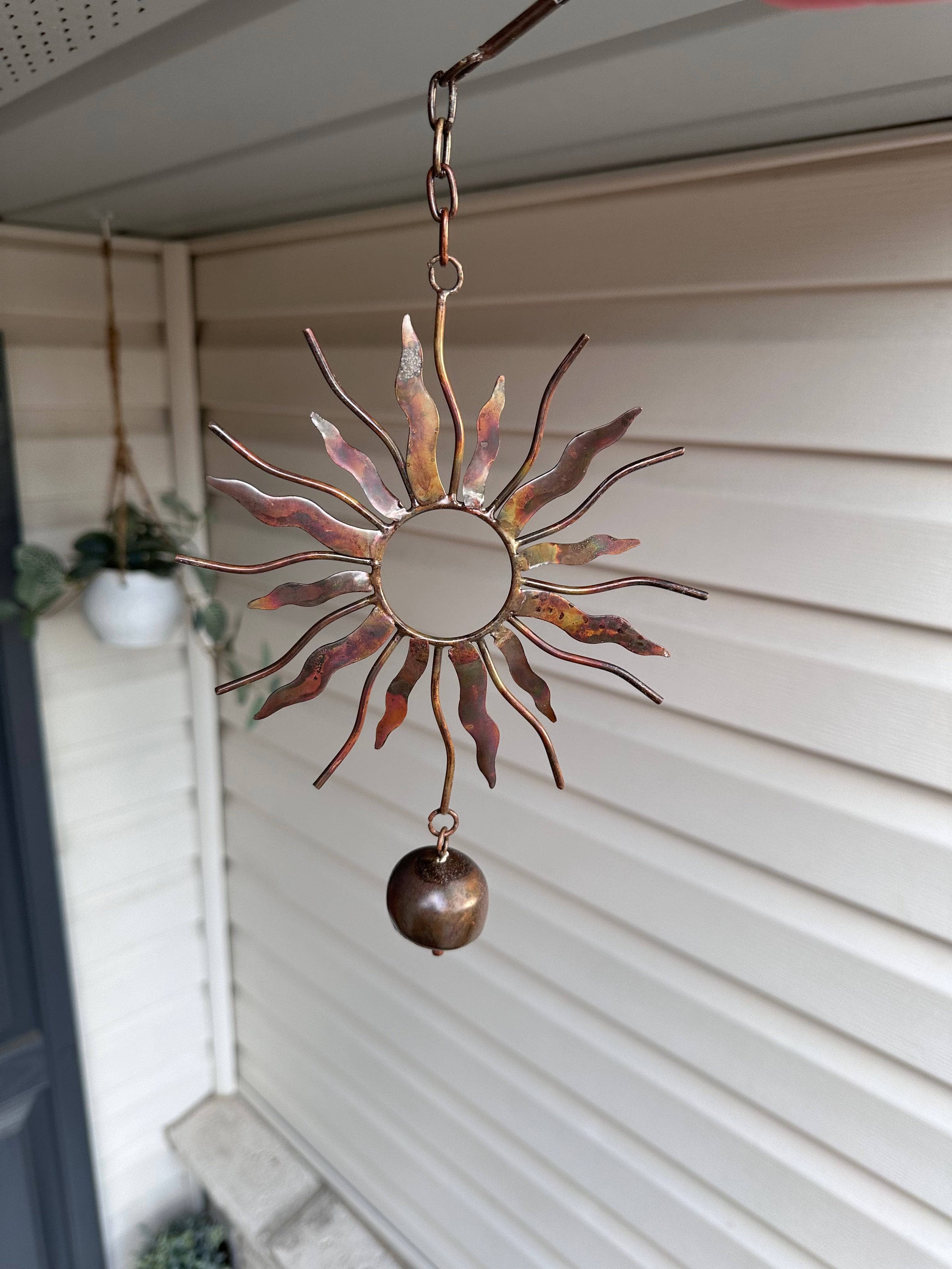 Sun with Bell Hanging Ornament - Solar-Powered Outdoor Wind Chime for Garden, Patio, and Porch Decor - Perfect for Relaxing Ambiance and Feng Shui Home Decor