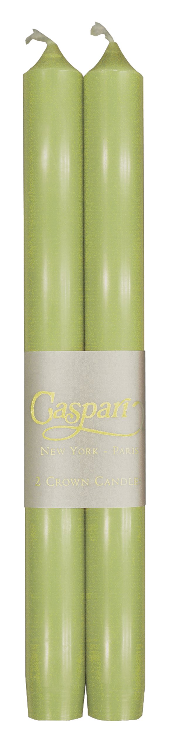 Premium Caspari 10-inch Taper Candles - Dripless, Smokeless & Unscented - Moss Green Set of 2 for Elegant Dining, Romantic Dinners & Home Decor