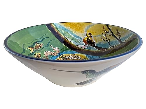Ceramic Bird Sink Vanity - 12 Inch Round Decorative Washbasin for Bathroom Remodel | Half Bath Sink with Pottery Design | Perfect for Powder Rooms, Guest Baths & Farmhouse Decor (30 cm Diameter)
