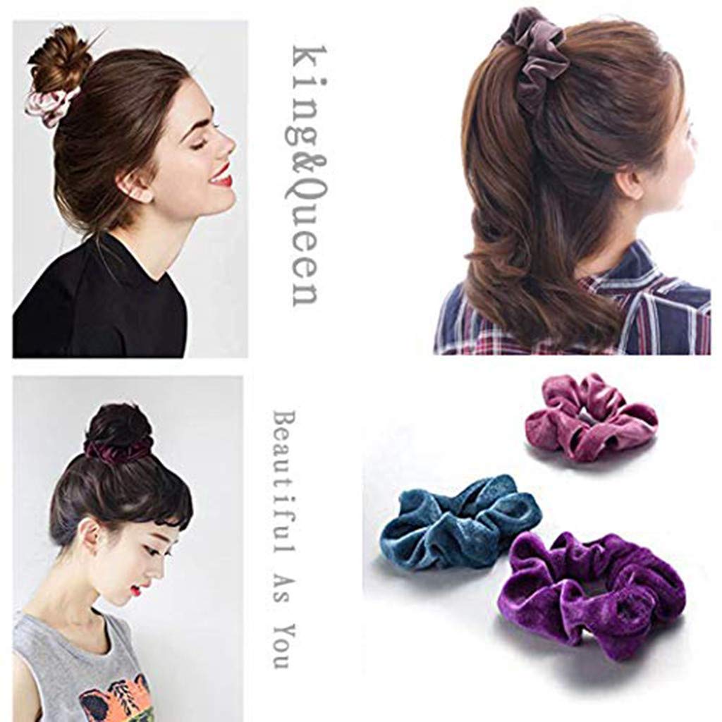 Velvet Hair Scrunchies 24 Pcs - Soft Hair Ties for Women & Girls | Daily Use & Styling