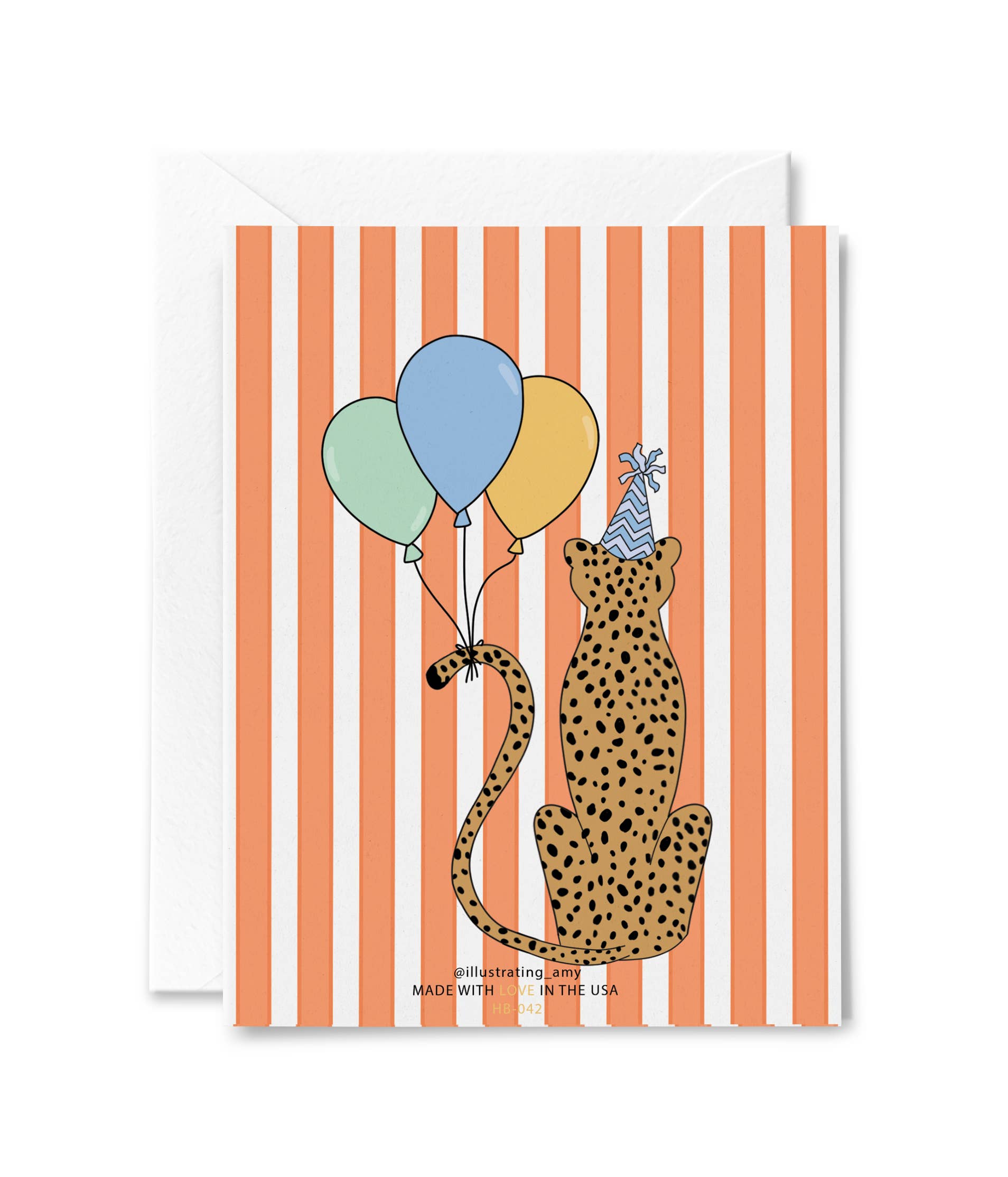 Leopard Print Happy Birthday Balloon Greeting Card - Perfect for Birthday Parties, Celebrations & Gifts