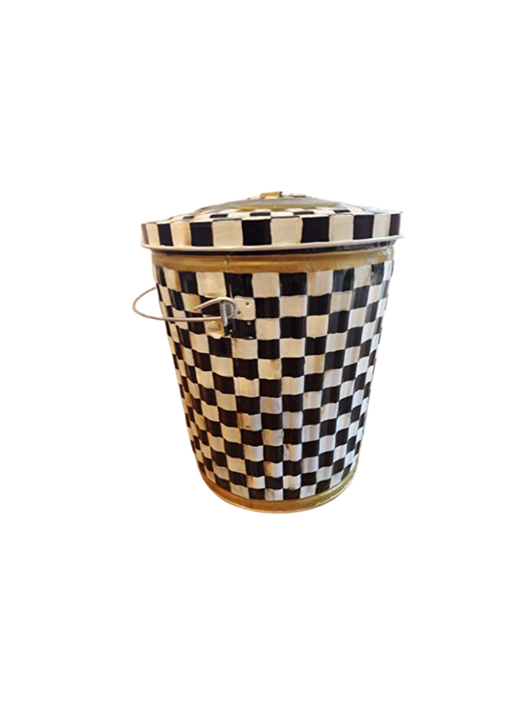 10 Gallon Hand Painted Decorative Trash Can - Elegant Waste Bin for Kitchen, Bathroom & Office - Eco-Friendly Garbage Can with Artistic Design for Home Decor