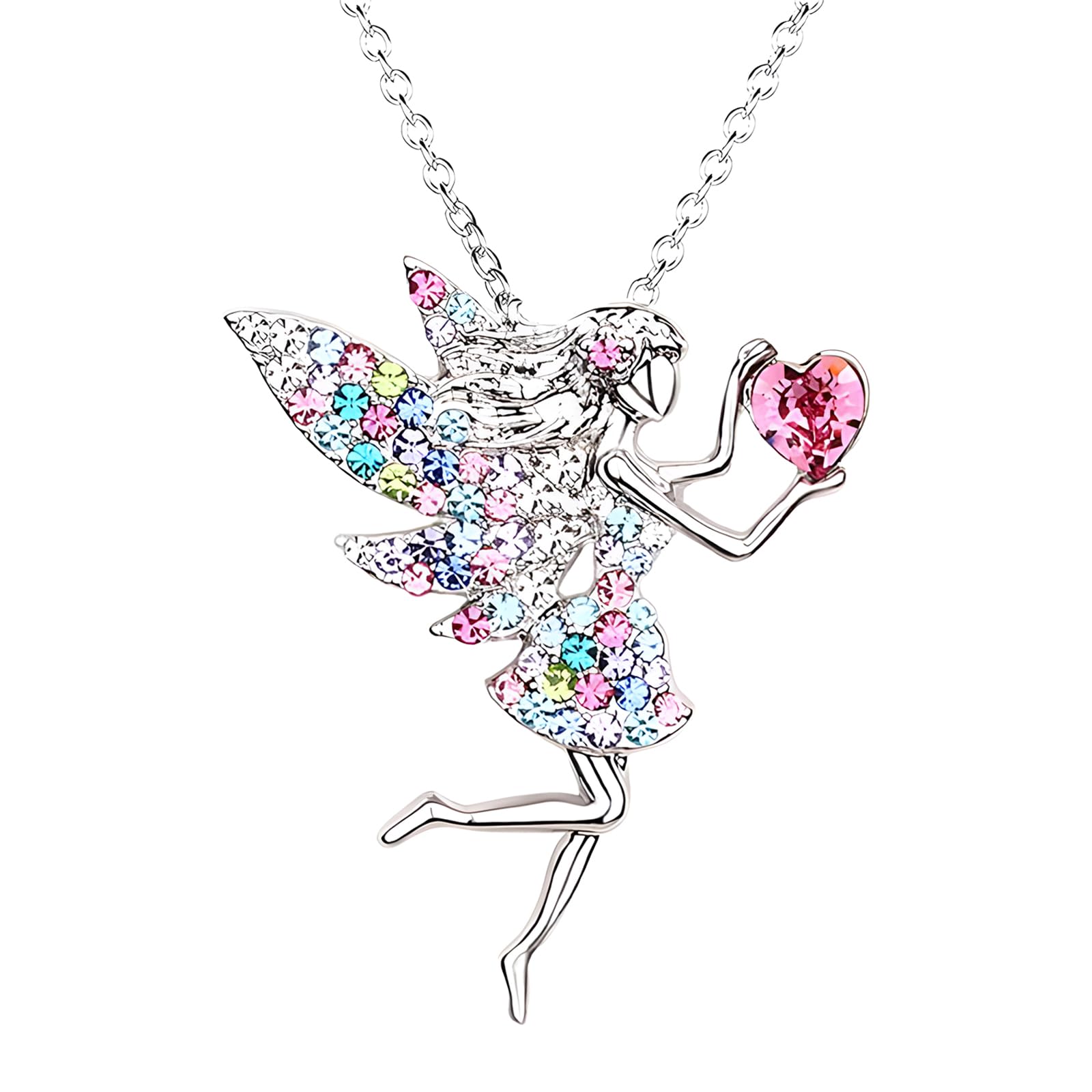Feibety Crystal Pendant Necklace for Women & Girls - Elegant Elf Jewelry Gift for Birthday, Christmas, Anniversary - Perfect for Daughter, Granddaughter, Niece (Age 13-18) | Ideal for Parties, Prom, Date Night & Special Occasions