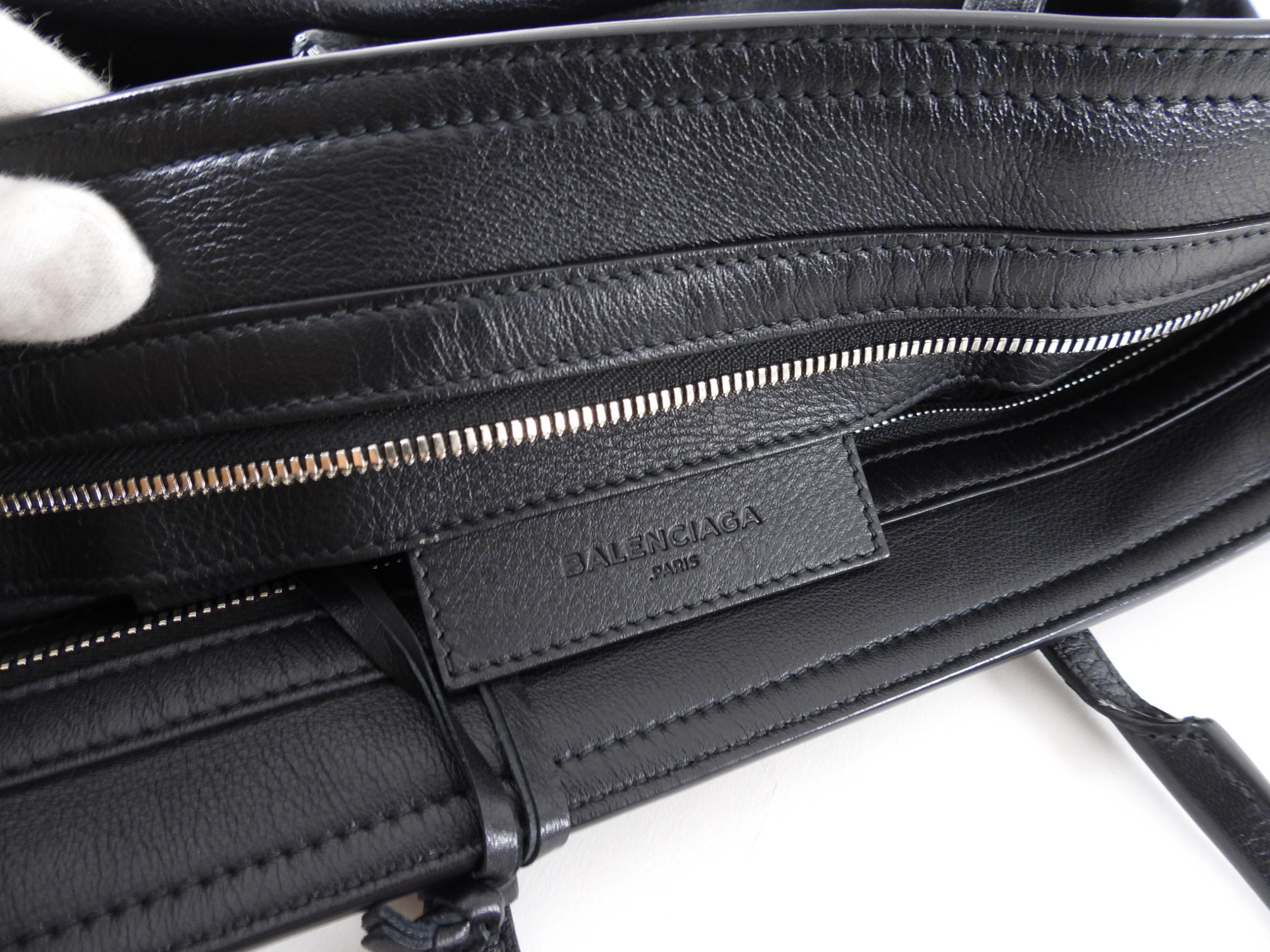 Balenciaga Large Black Leather A4 Tote Bag for Women - Stylish Work Bag, Laptop Bag & Travel Handbag for Office, Business & Daily Use