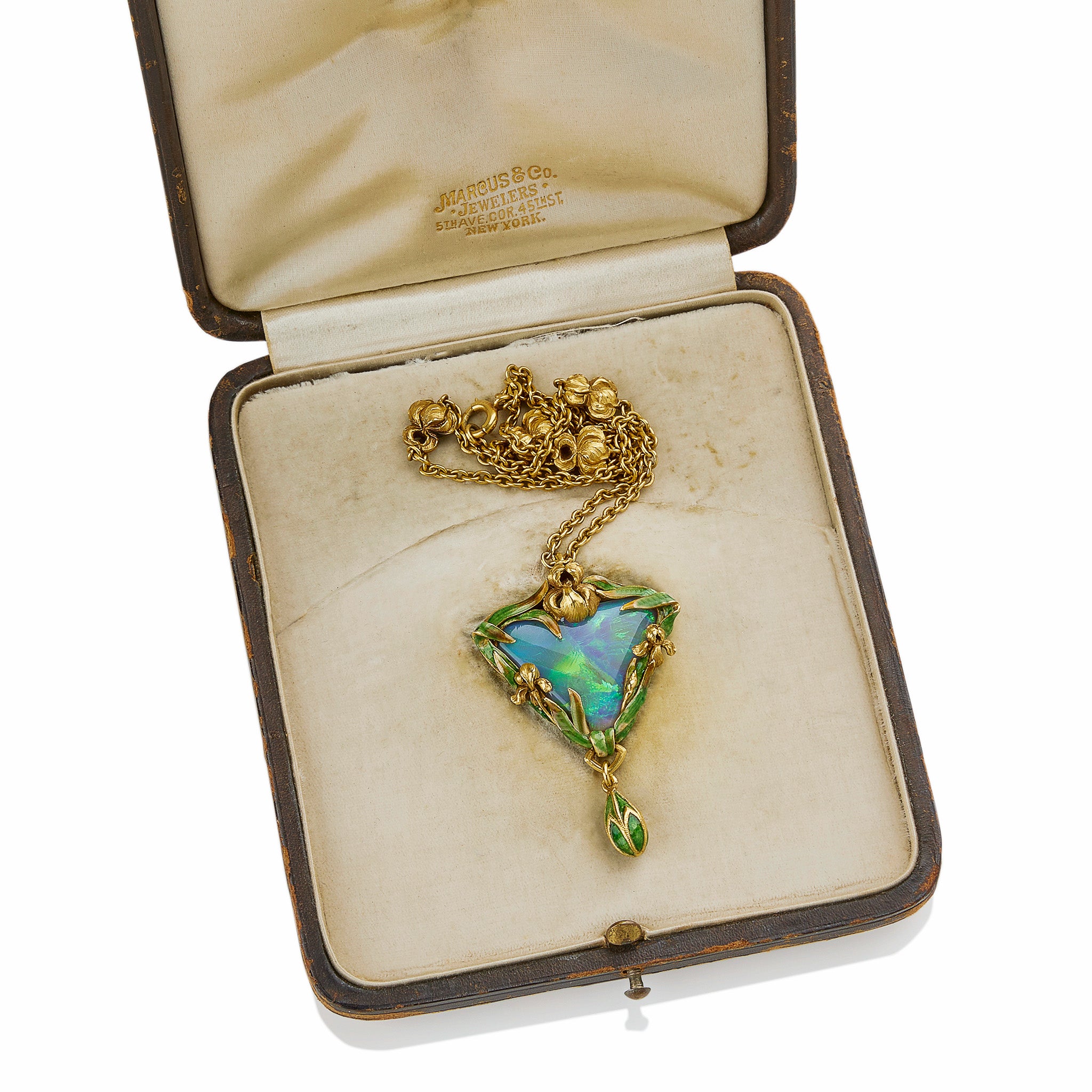 Marcus & Co. Black Opal and Enamel Pendant Necklace - Elegant Handcrafted Jewelry for Women | Perfect for Weddings, Parties & Special Occasions
