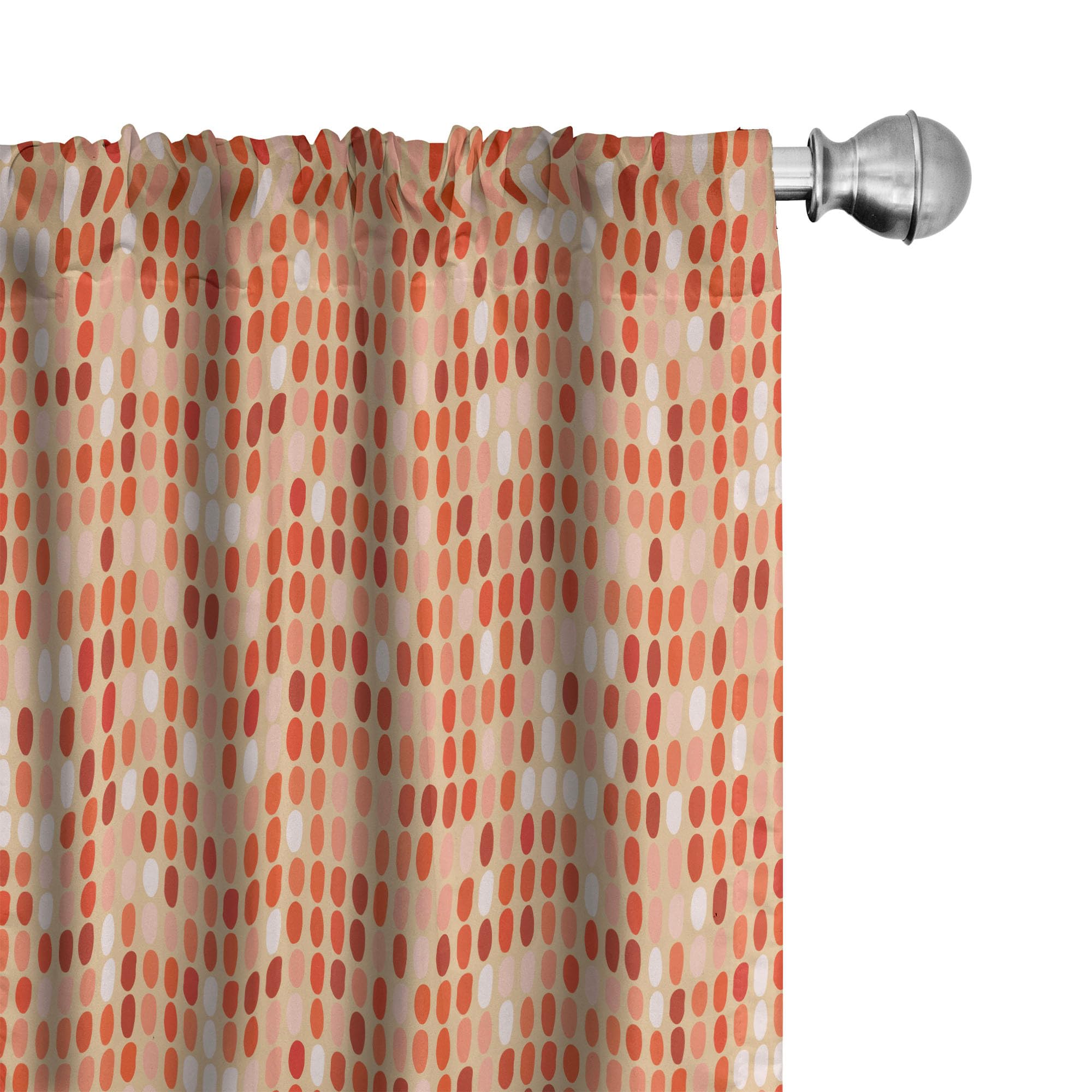 Ambesonne Modern Geometric Window Curtains - Orange Circle Pattern Lightweight Drapes with Rod Pocket, 2 Panels 28x84 Inches for Living Room & Bedroom Decor