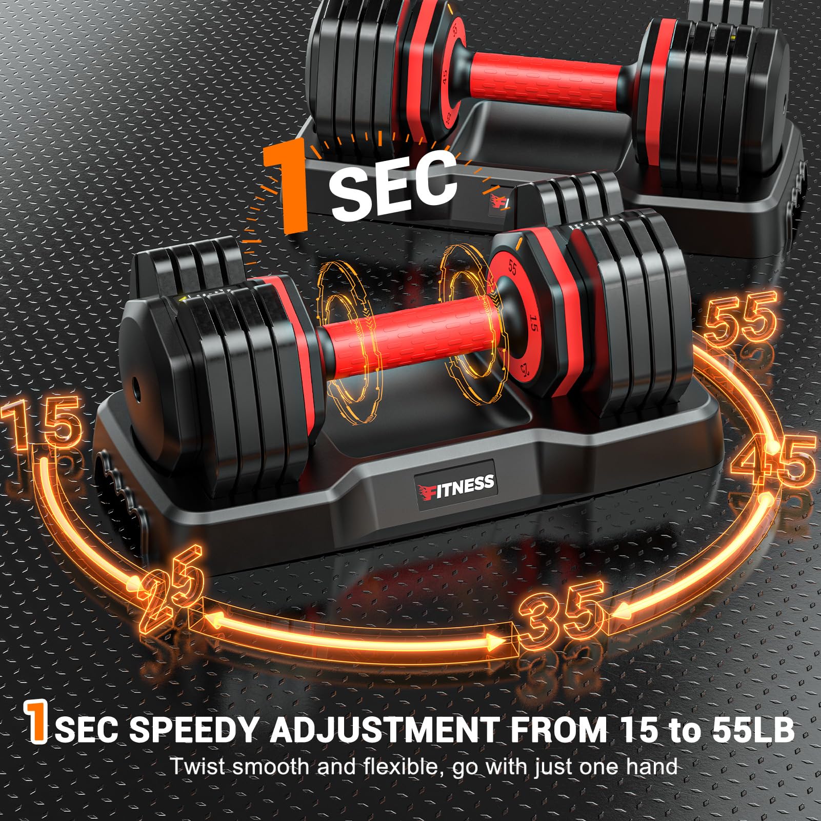 Adjustable Dumbbells Set of 2 - 5-in-1 Quick Change Weight Dumbbells with Anti-Slip Grip for Home Workouts | Perfect for Strength Training, HIIT, and Full-Body Exercises for Men & Women