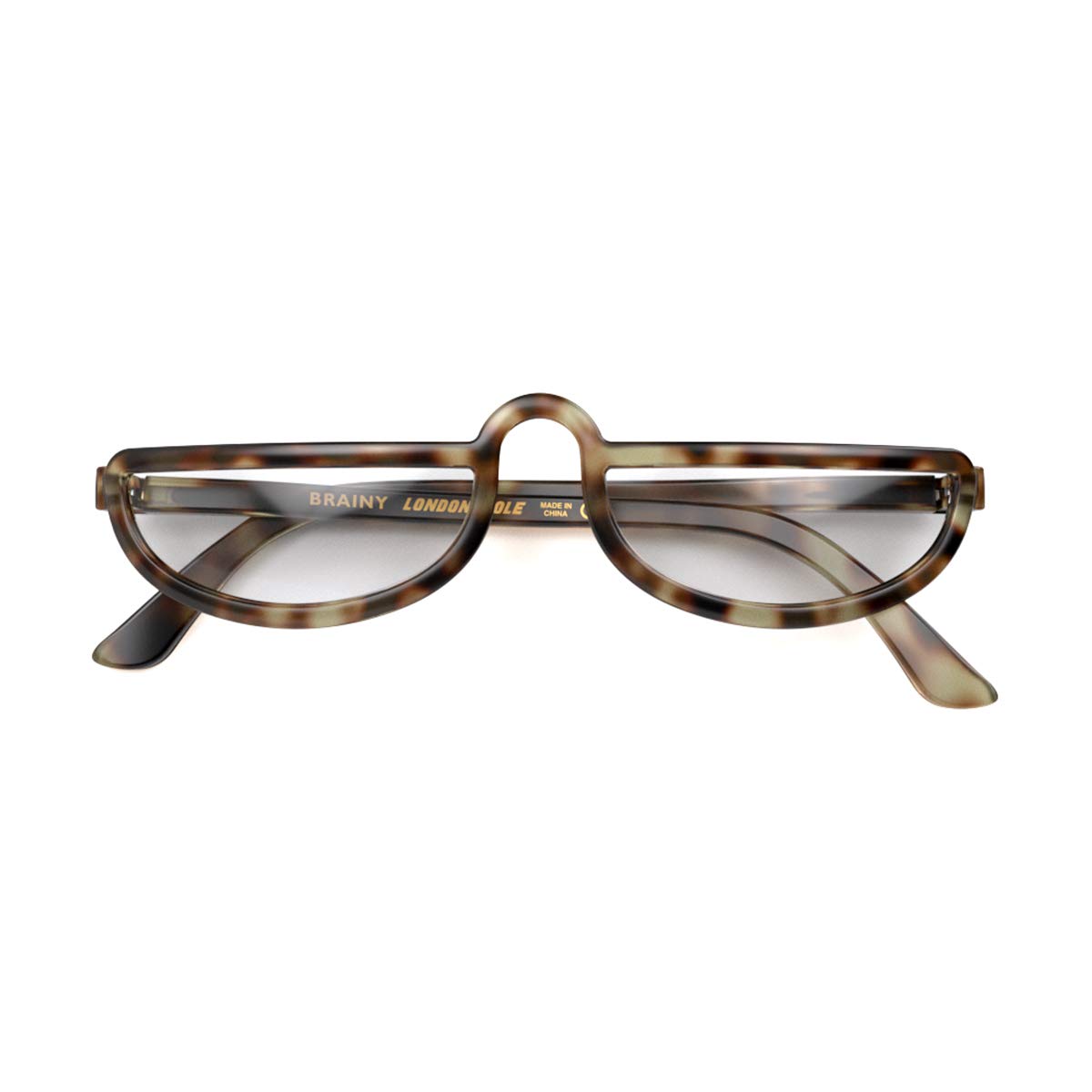 London Mole Brainy Reading Glasses - Unisex Half Moon Eyewear for Work & Study