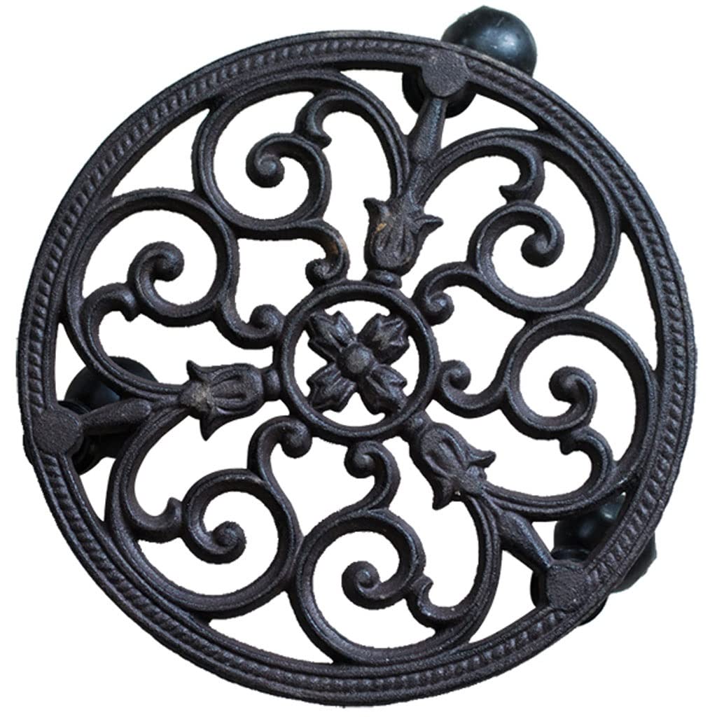 LONUBS Heavy Duty Rolling Plant Caddy with Casters - Indoor Outdoor Cast Iron Plant Stand with Wheels for Pots, Planters & Trolleys - Perfect for Moving Large Plants in Gardens, Patios & Greenhouses