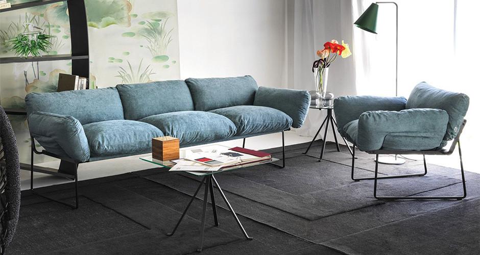 Stylish Elisa Three-Seat Sofa by Driade - Modern Living Room Furniture for Comfortable Lounge & Family Gatherings