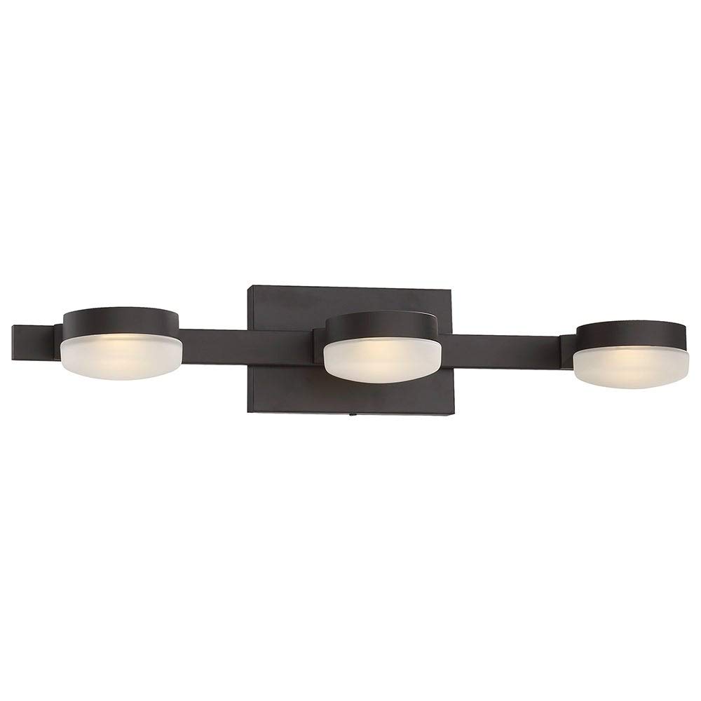3-Light Oil Rubbed Bronze LED Bathroom Vanity Light - Modern Contemporary Metal Fixture with Hardware - Perfect for Bathroom, Powder Room, and Dressing Area Lighting