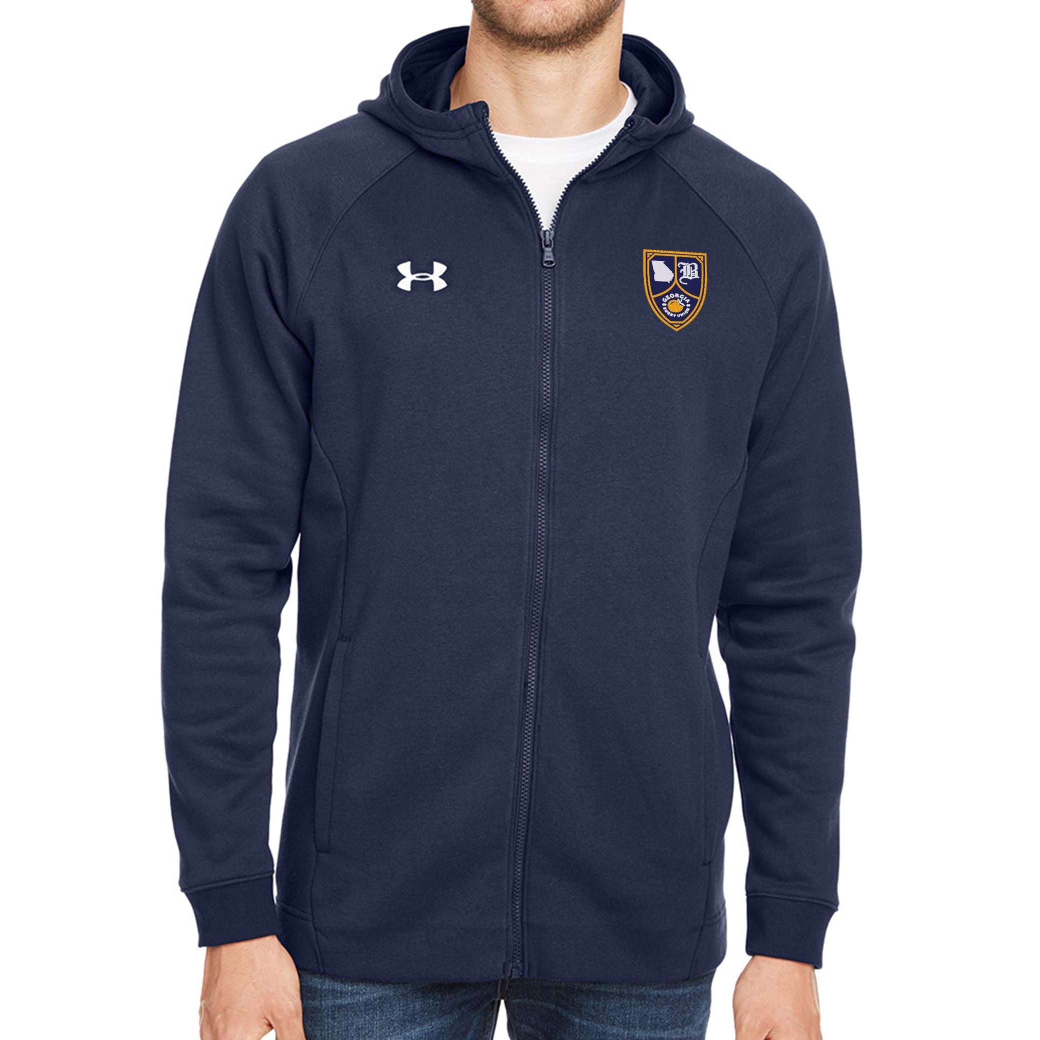Georgia Rugby Union Hustle Zip Hoodie - Men's & Women's Pullover Jacket for Sports & Casual Wear - Perfect for Rugby Games, Training, and Outdoor Activities