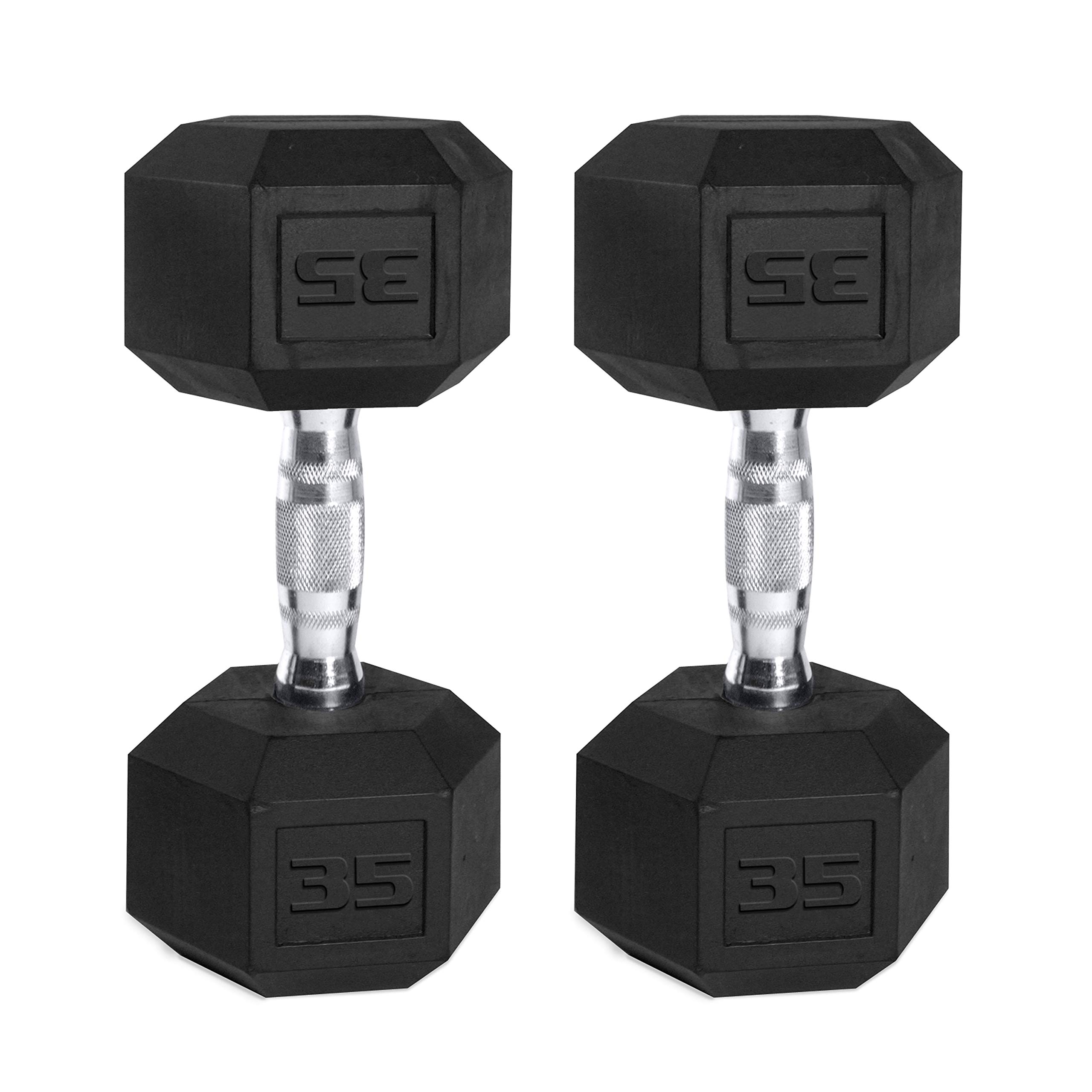 Premium Coated Hex Dumbbell Weights - 5-50 lbs Rubber Grip Home Gym Equipment for Strength Training, CrossFit & Home Workouts