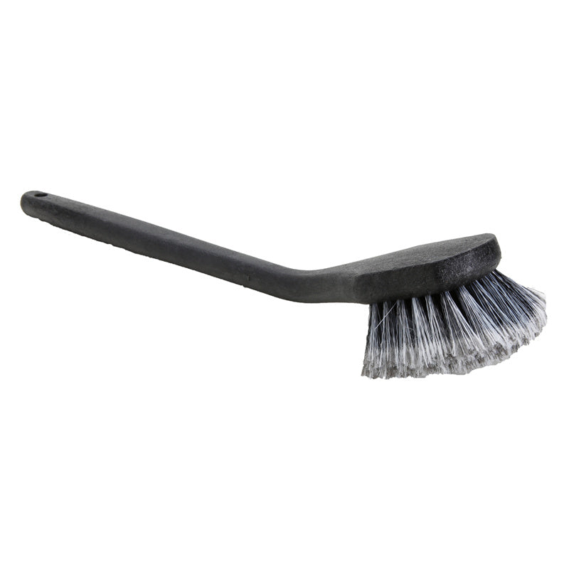 Long Handle Feathered Bristle Angled Scrub Brush - Heavy Duty Cleaning Brush for Kitchen, Bathroom, Tiles & Grout - Ergonomic Design for Deep Cleaning Hard to Reach Areas