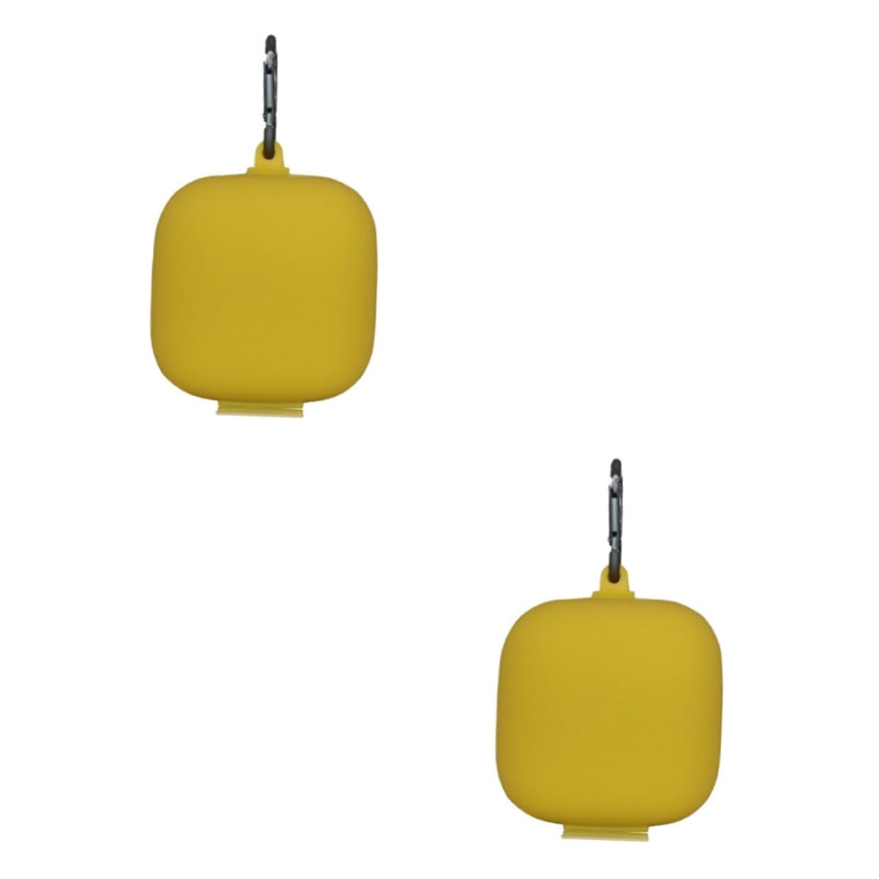 Mikikit 2 Pack Durable Metal Buckle Headphone Case - Yellow Silicone Protective Cover for Pro Headset | Travel, Gym & Daily Storage Organizer