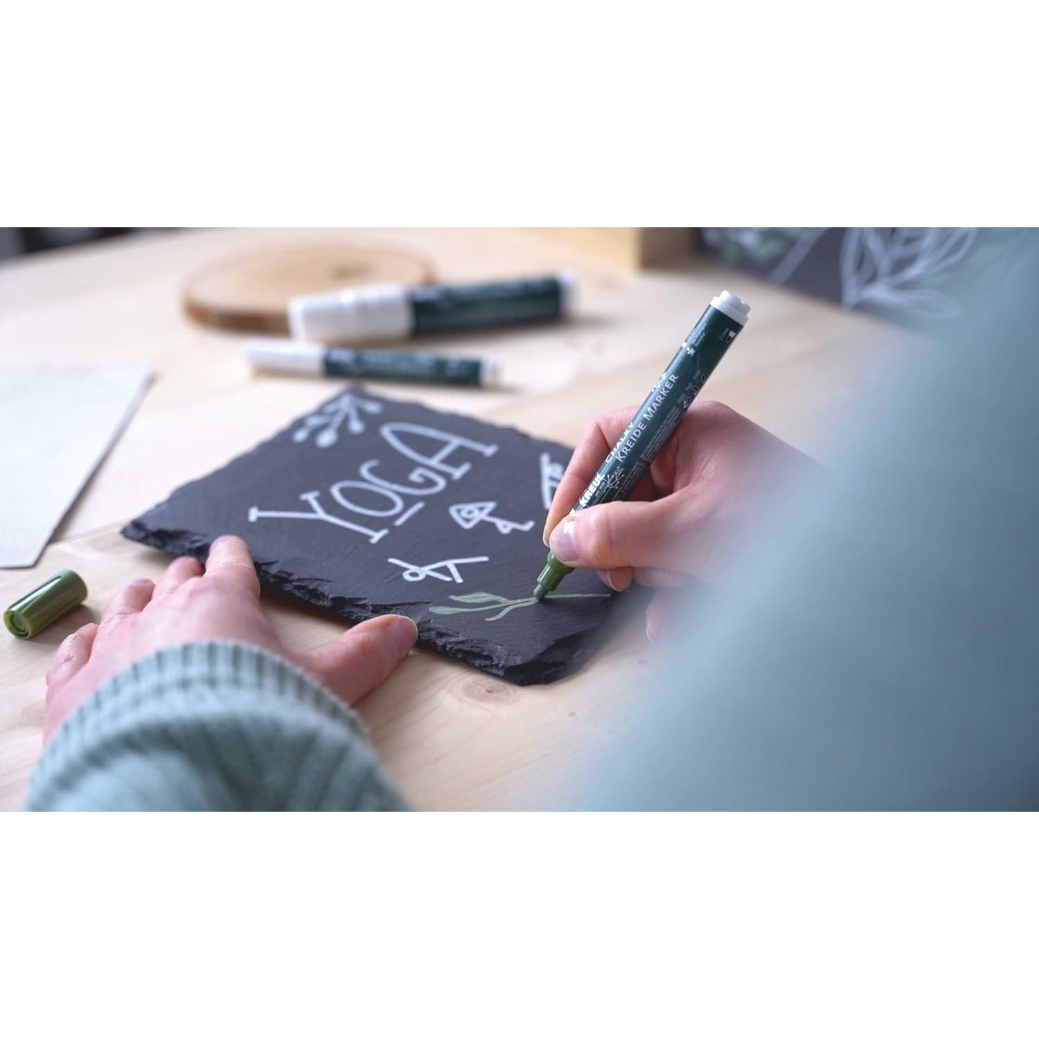 Chalky Chalk Markers - 12 Pack Non-Toxic Liquid Chalk Pens for Blackboards, Glass & Windows - Perfect for Restaurants, Cafes, Classrooms & DIY Home Decor