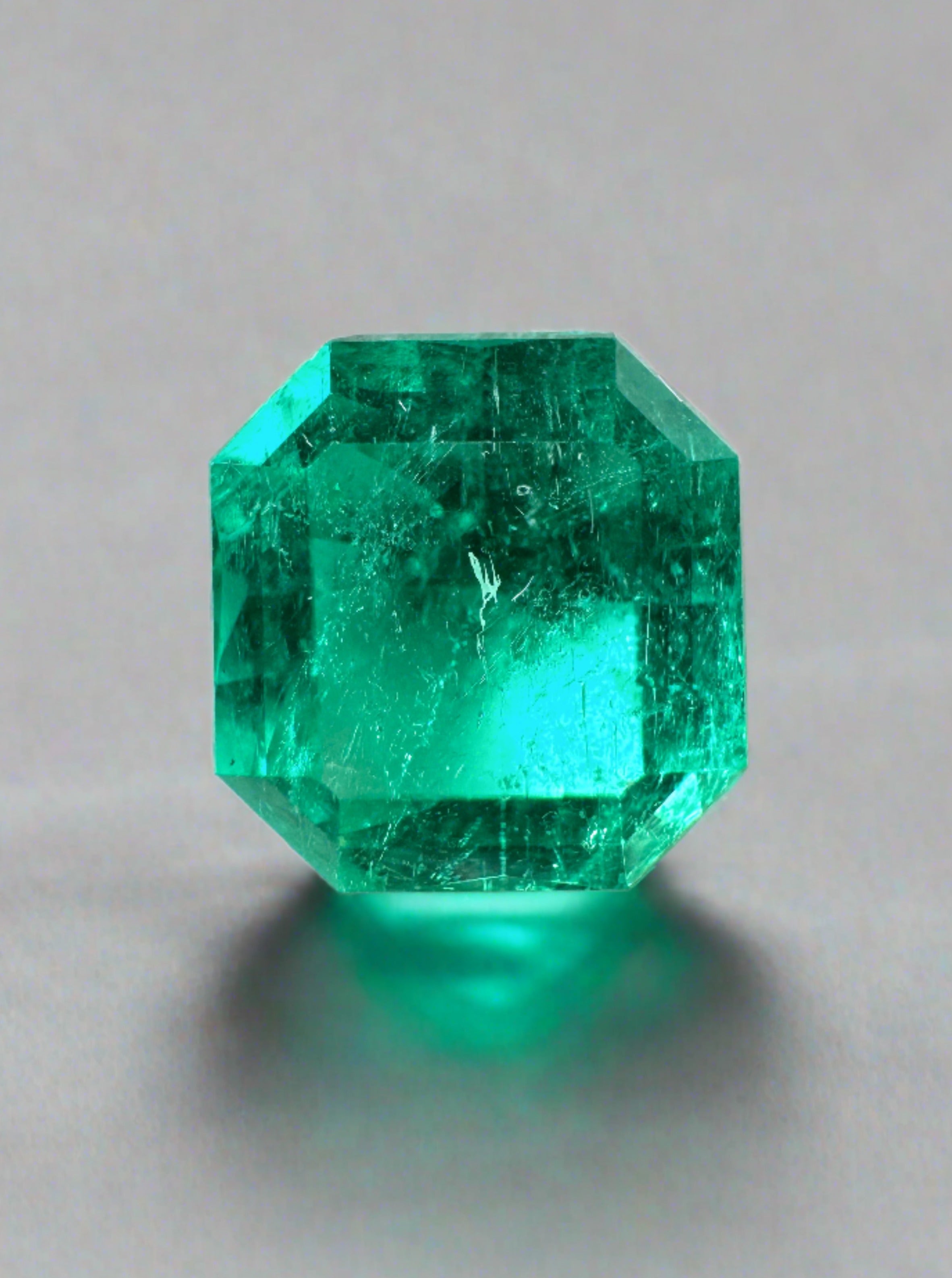 4.18 Carat 10x9.5mm Vibrant Loose Colombian Emerald Gemstone - Asscher Cut for Jewelry Making, Engagement Rings & Luxury Gifts