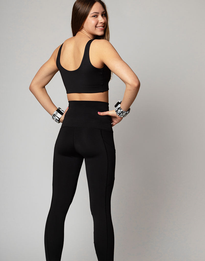 Freestyle V Crop Black Top - Women's Fashion T-Shirt for Casual Wear, Gym, and Street Style