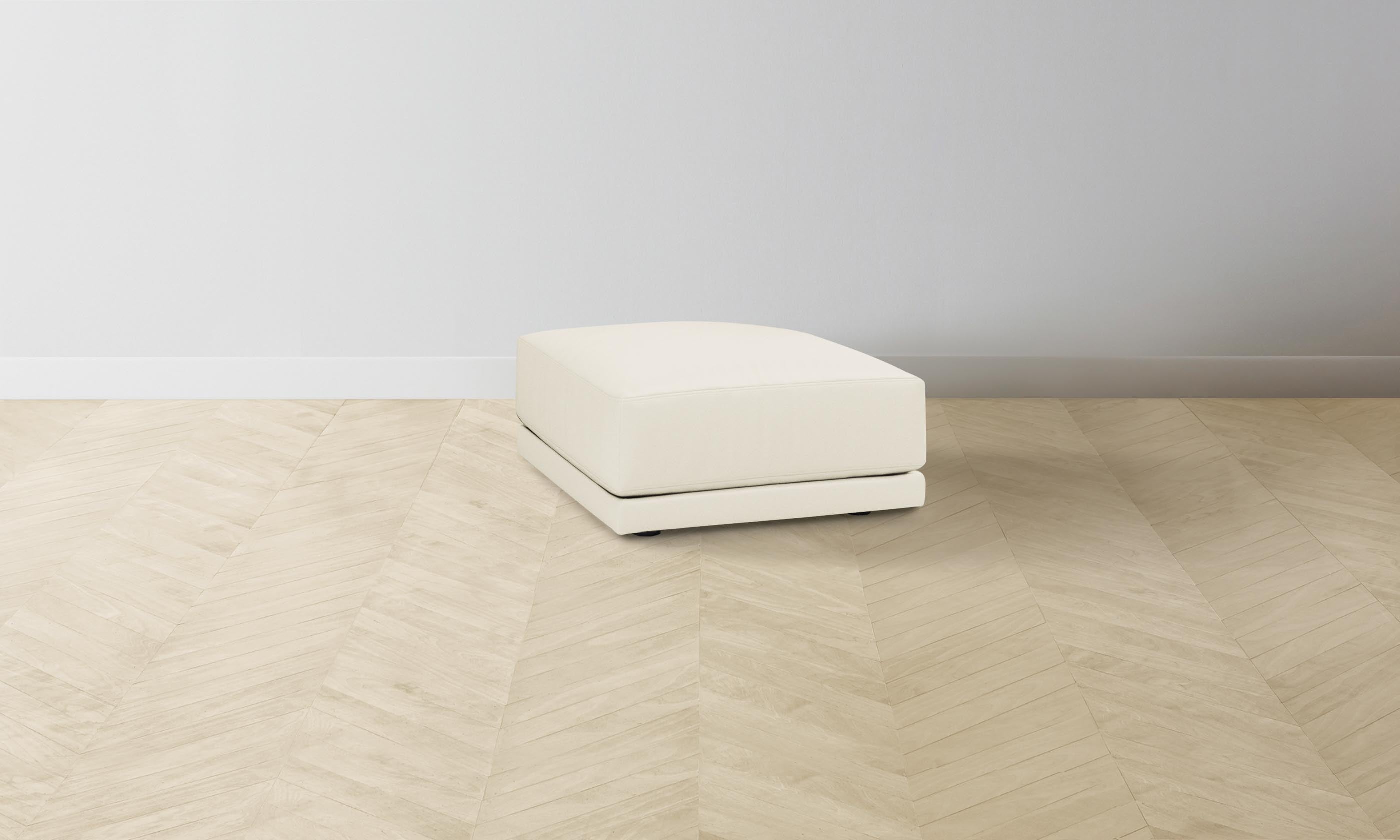 Premium Pebbled Leather Jones Ottoman with Swan Design - Elegant Footrest & Stylish Living Room Decor for Home, Office, or Lounge