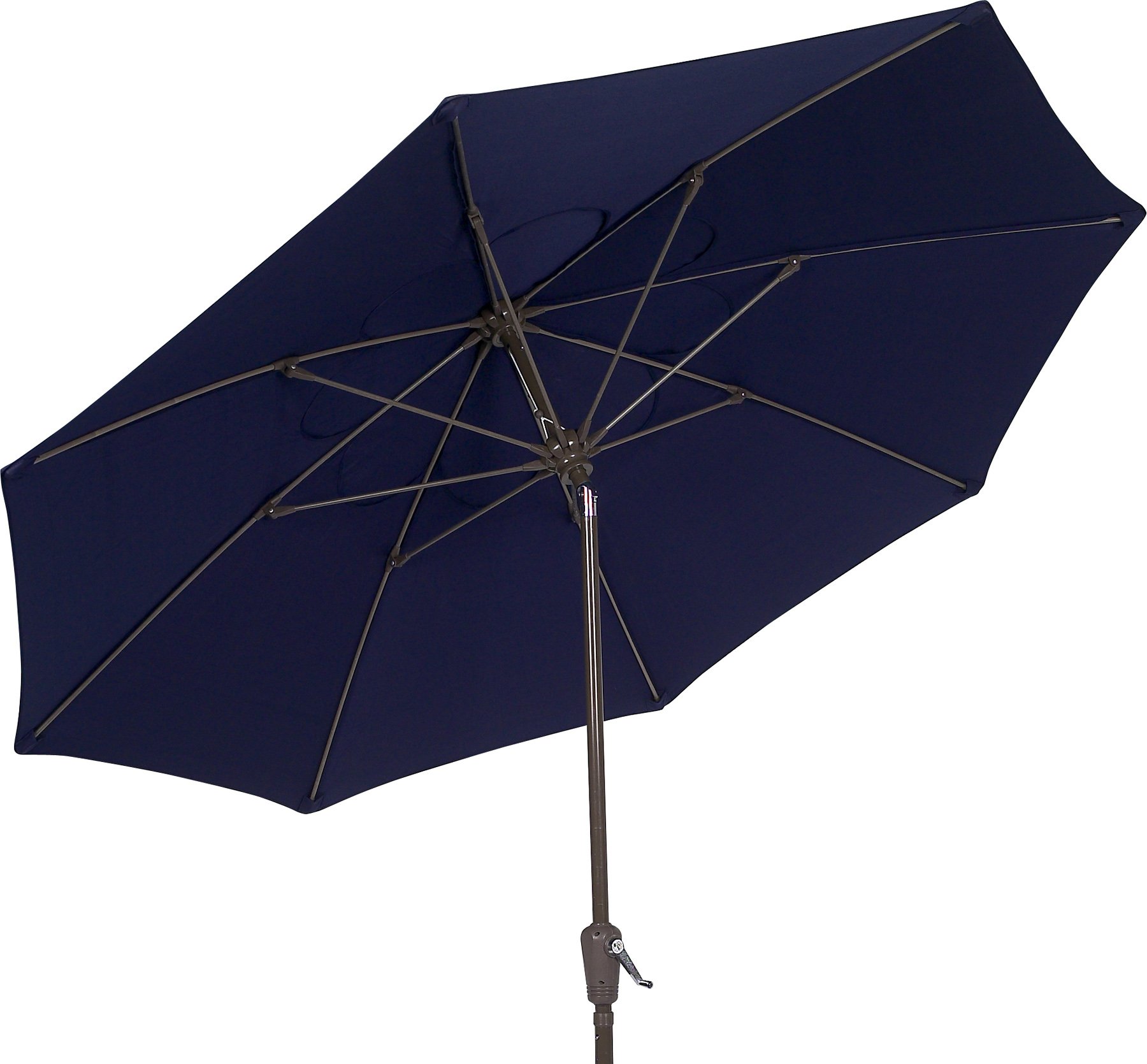 FiberBuilt 9ft Patio Umbrella with Push-Button Tilt - Navy Blue Canopy & Champagne Bronze Pole - Perfect for Outdoor Dining, Poolside Lounging, and Garden Relaxation