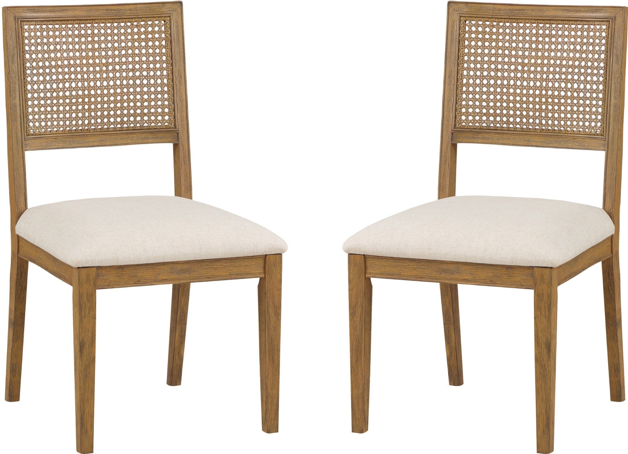 Office Star Alaina Cane Back Dining Chair Set of 2 - Modern Rattan Accent Chairs for Kitchen, Dining Room, or Breakfast Nook - Comfortable & Stylish Seating [ANADC2]