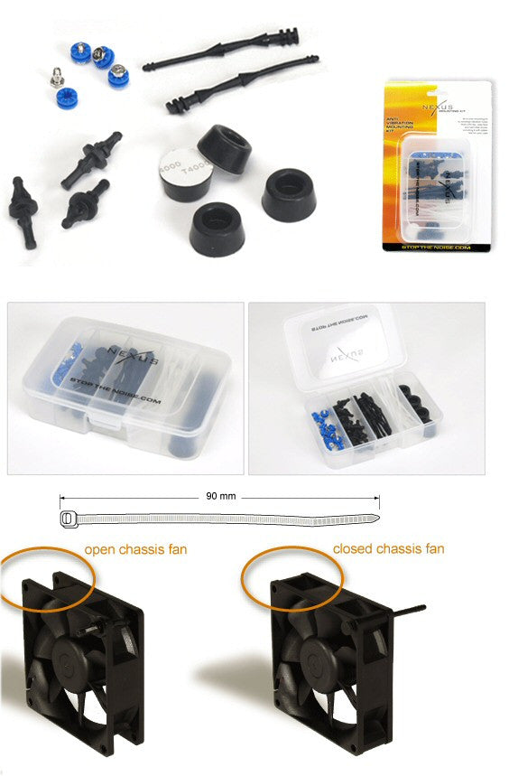 NEXUS Anti-Vibration PC Mounting Kit - 60 Components (MTK 6000) for Quiet Computer Builds & Vibration Reduction