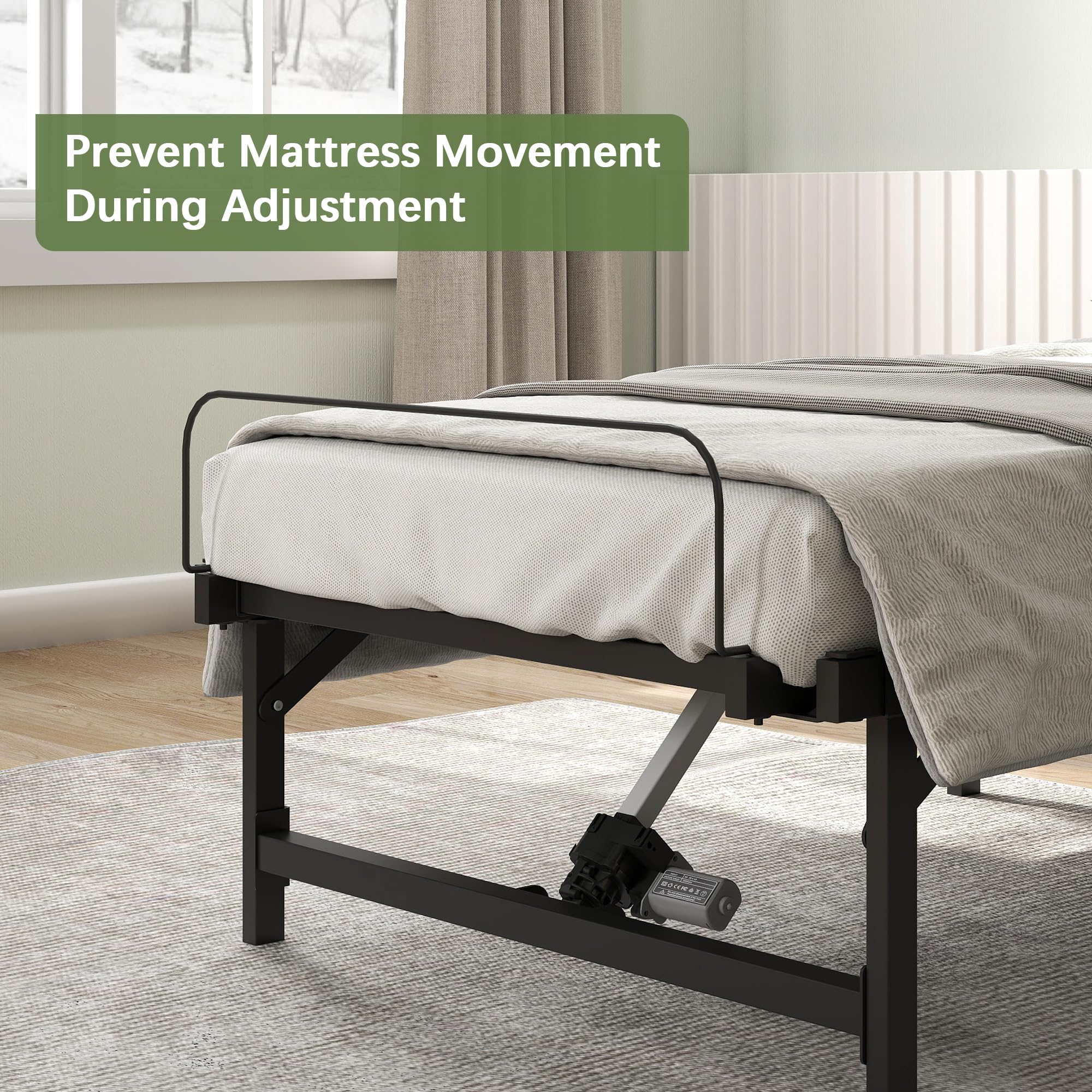 JAXPETY Adjustable Twin XL Bed Frame with Head & Foot Incline - Quiet Electric Adjustable Base with Remote Control, Fits Most Mattresses - Perfect for Home, Hospital & Elderly Care (Black)
