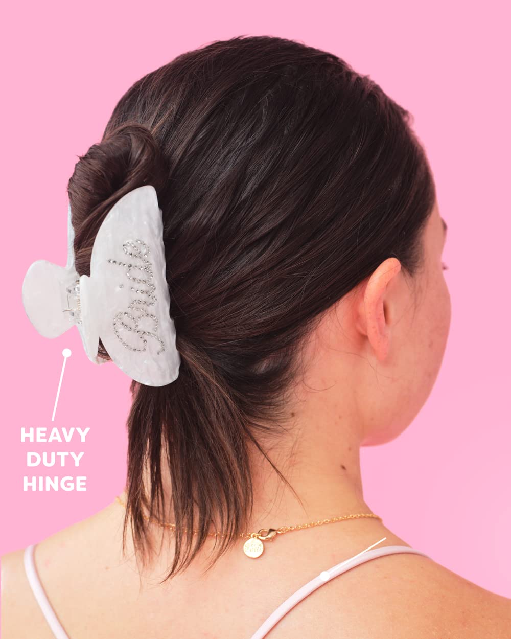 Fetti Bride Claw Clip - White Acrylic Rhinestone Hair Clip with Bride Logo | Perfect for Bachelorette Parties, Bridesmaid Gifts & Wedding Accessories | Elegant Hair Styling for Bridal Showers & Special Occasions