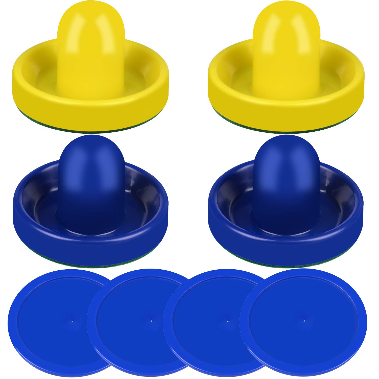Air Hockey Paddles & Pucks Set - 4 Strikers & 4 Pucks for Game Tables - Perfect for Family Game Nights