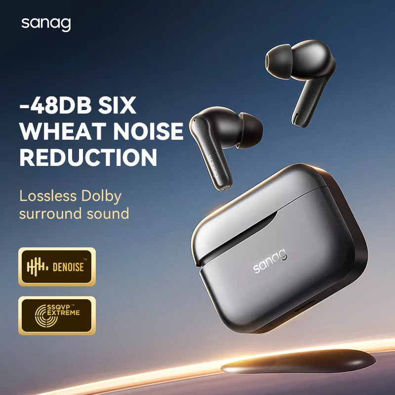 Sanag T85S Pro Wireless Bluetooth Earbuds with Noise Cancellation, Hi-Fi Stereo Sound, 30H Playtime - Perfect for Workouts, Commuting & Travel