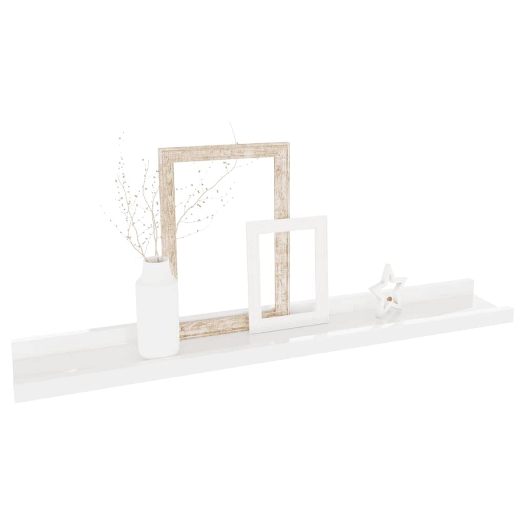 4-Pack High Gloss White Floating Wall Shelves - 23.6